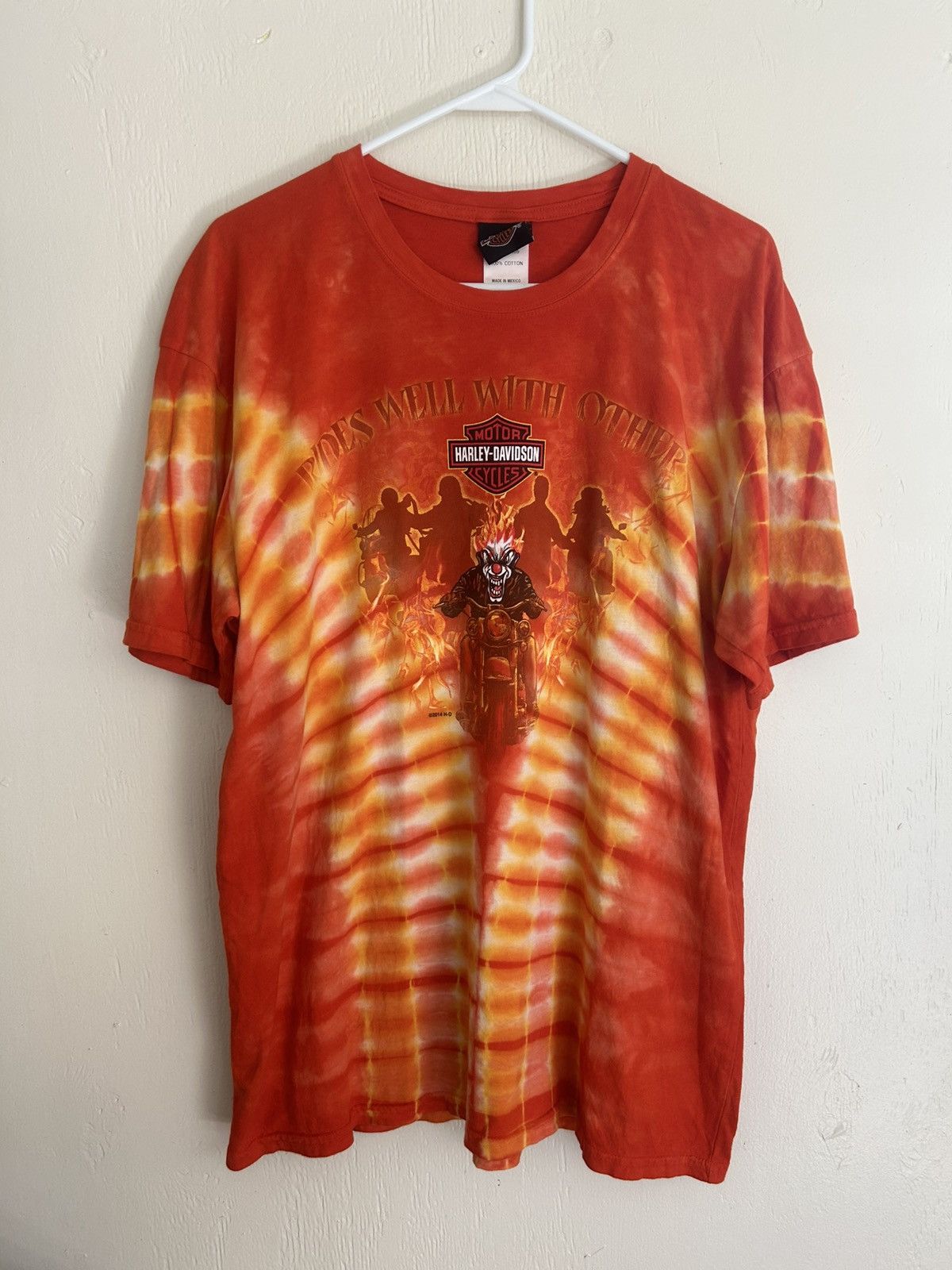 Harley Davidson Harley Davidson Fire Jester Snake Graphic Tie Dye Biker Tee Size US L / EU 52-54 / 3 - 2 Thumbnail