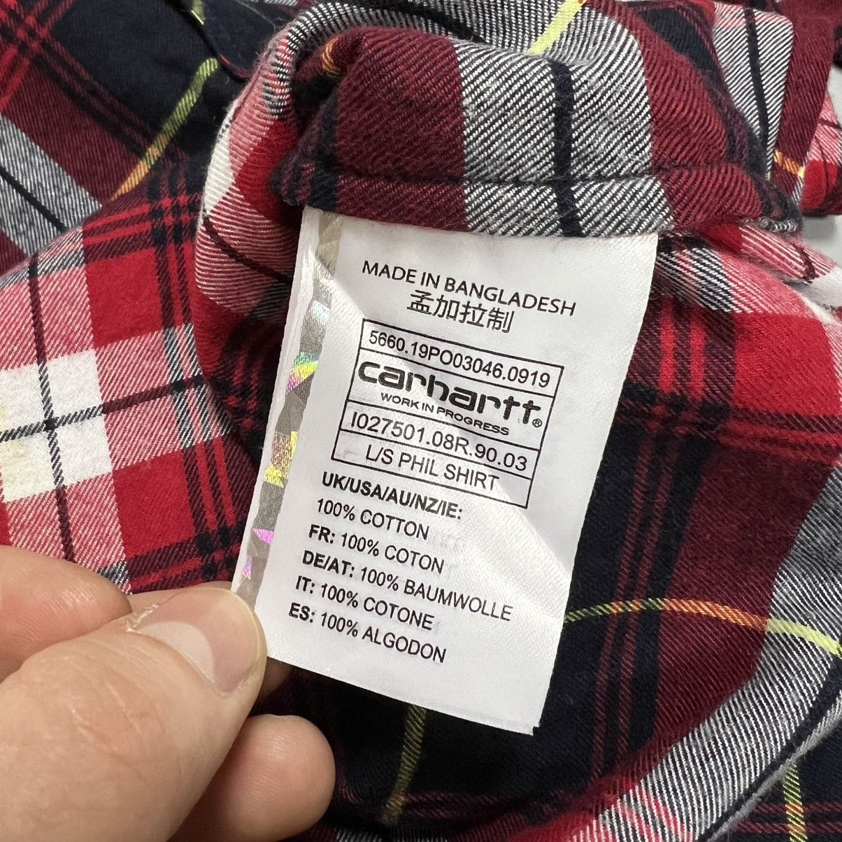Carhartt × Carhartt Wip × Travis Scott Carhartt WIP Phil Shirt Long Sleeve Check y2k Size US M / EU 48-50 / 2 - 10 Thumbnail
