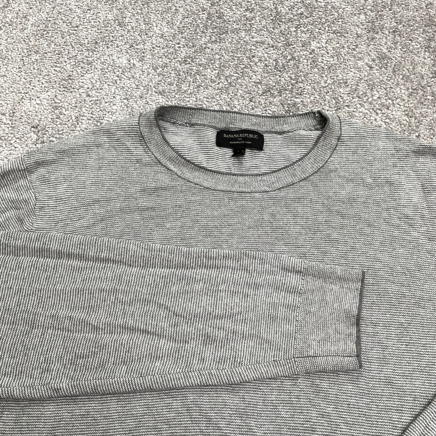 Banana Republic Banana Republic Premium Luxe Yard Men Large Gray Crew Neck Pullover Sweater Knit Size US L / EU 52-54 / 3 - 3 Thumbnail
