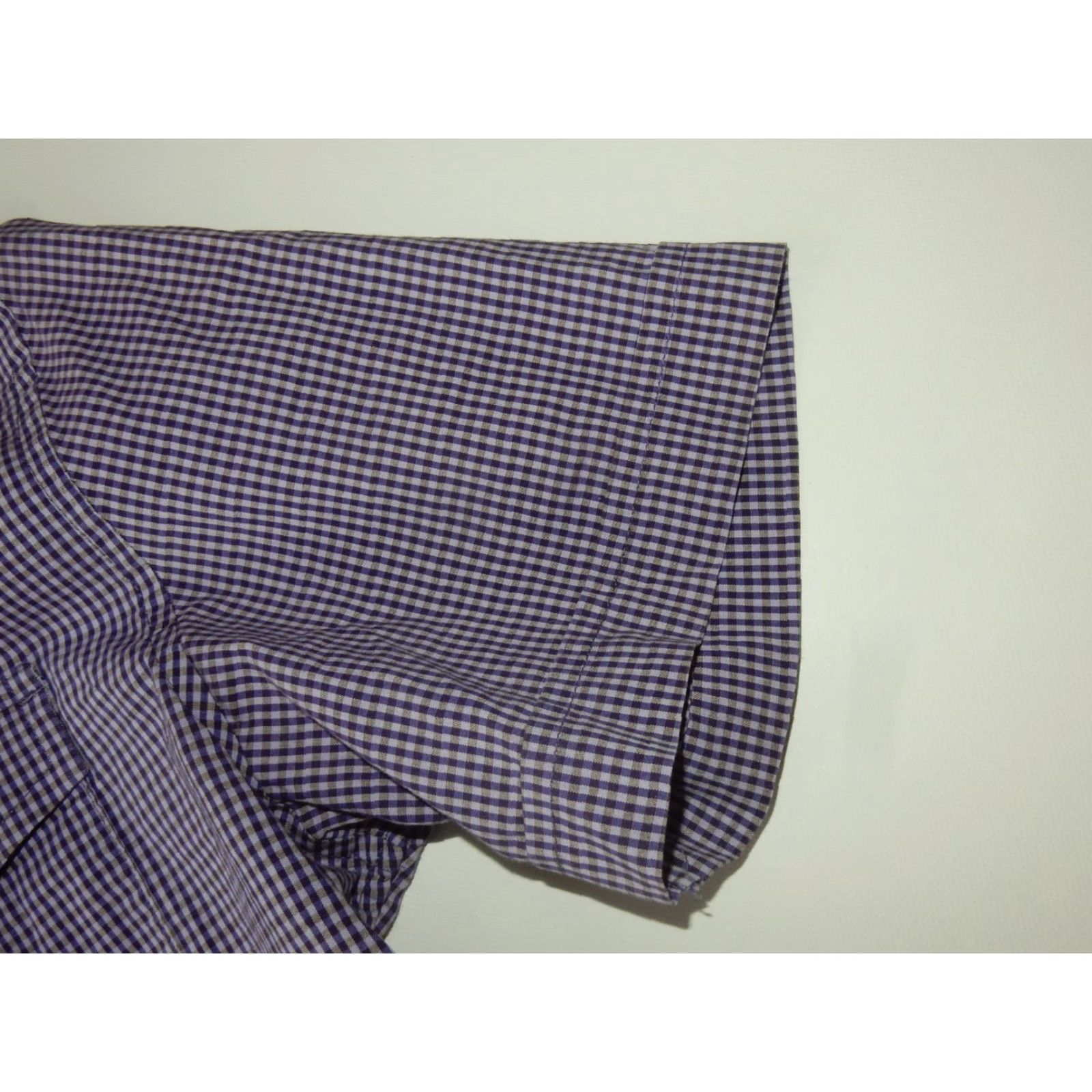 Banana Republic Banana Republic Shirt Button-Up Short Sleeve S Men Purple Cotton Check Regular Front Size US S / EU 44-46 / 1 - 4 Thumbnail