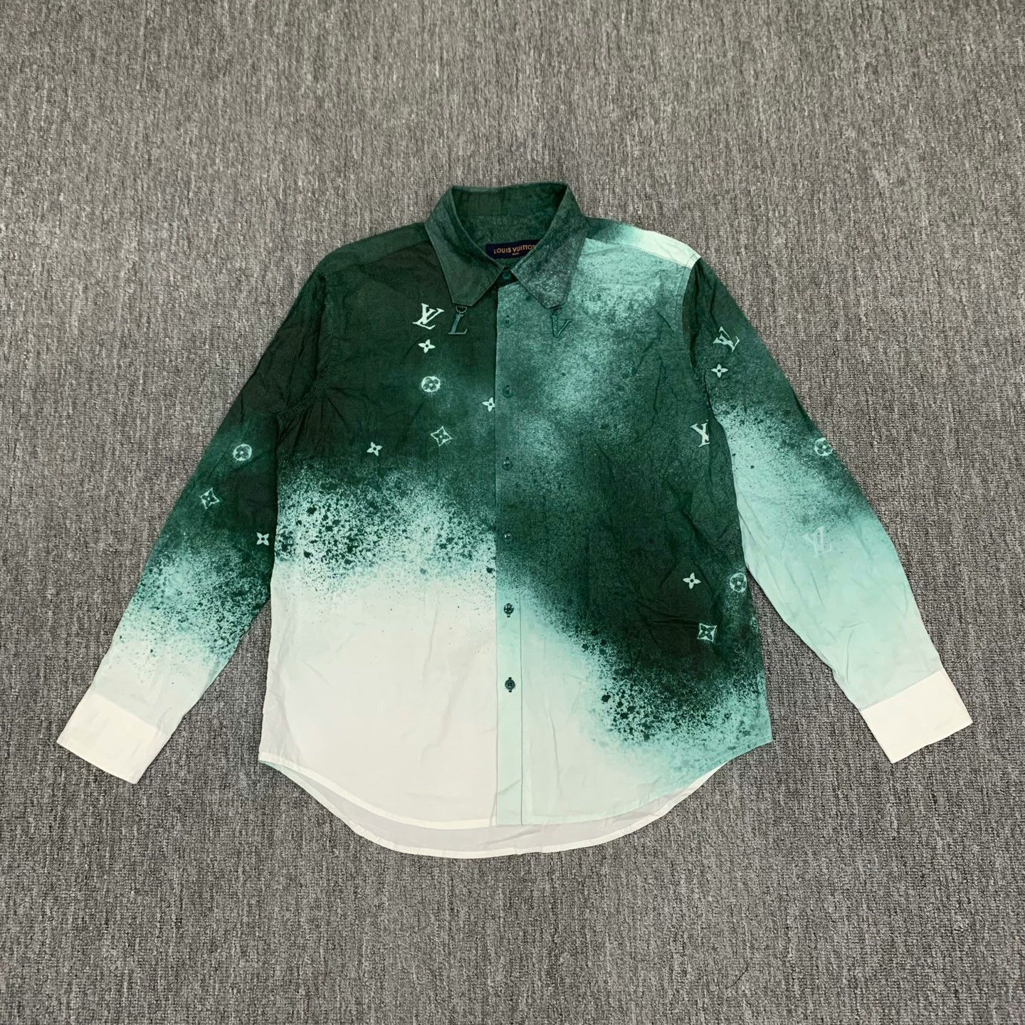 Louis Vuitton lv green ink splash dye shirt jacket Size US L / EU 52-54 / 3 - 1 Thumbnail