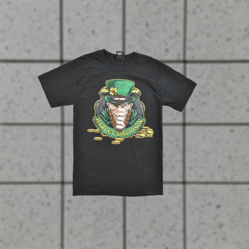 Harley Davidson Harley-Davidson Shirt Mens Small Black Green Sample Leprechaun Saint Patricks Size US S / EU 44-46 / 1 - 1 Thumbnail