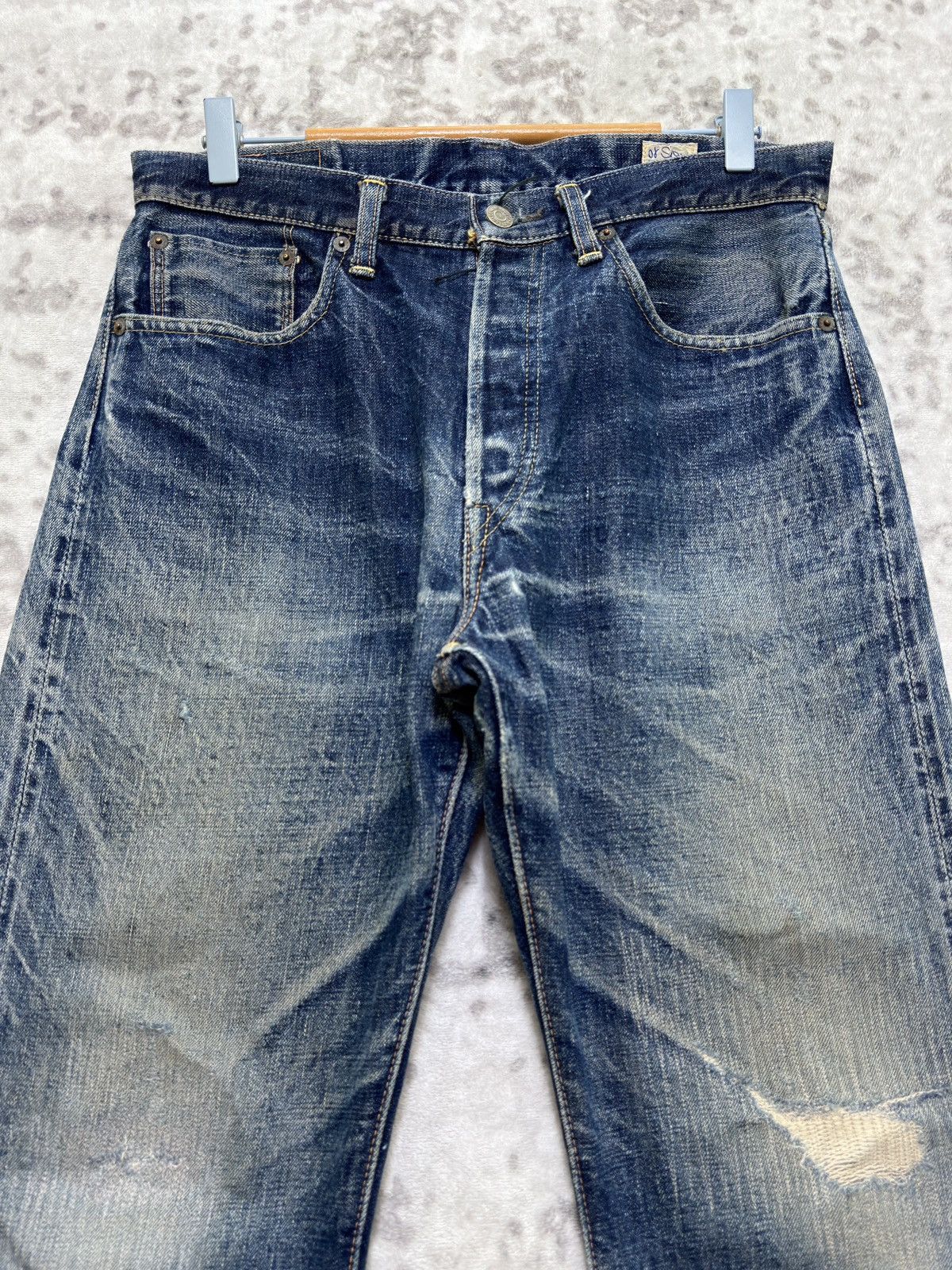Orslow Vintage orSlow Selvedge Button Fly Claw Mark Fade Distressed Size US 31 - 3 Thumbnail