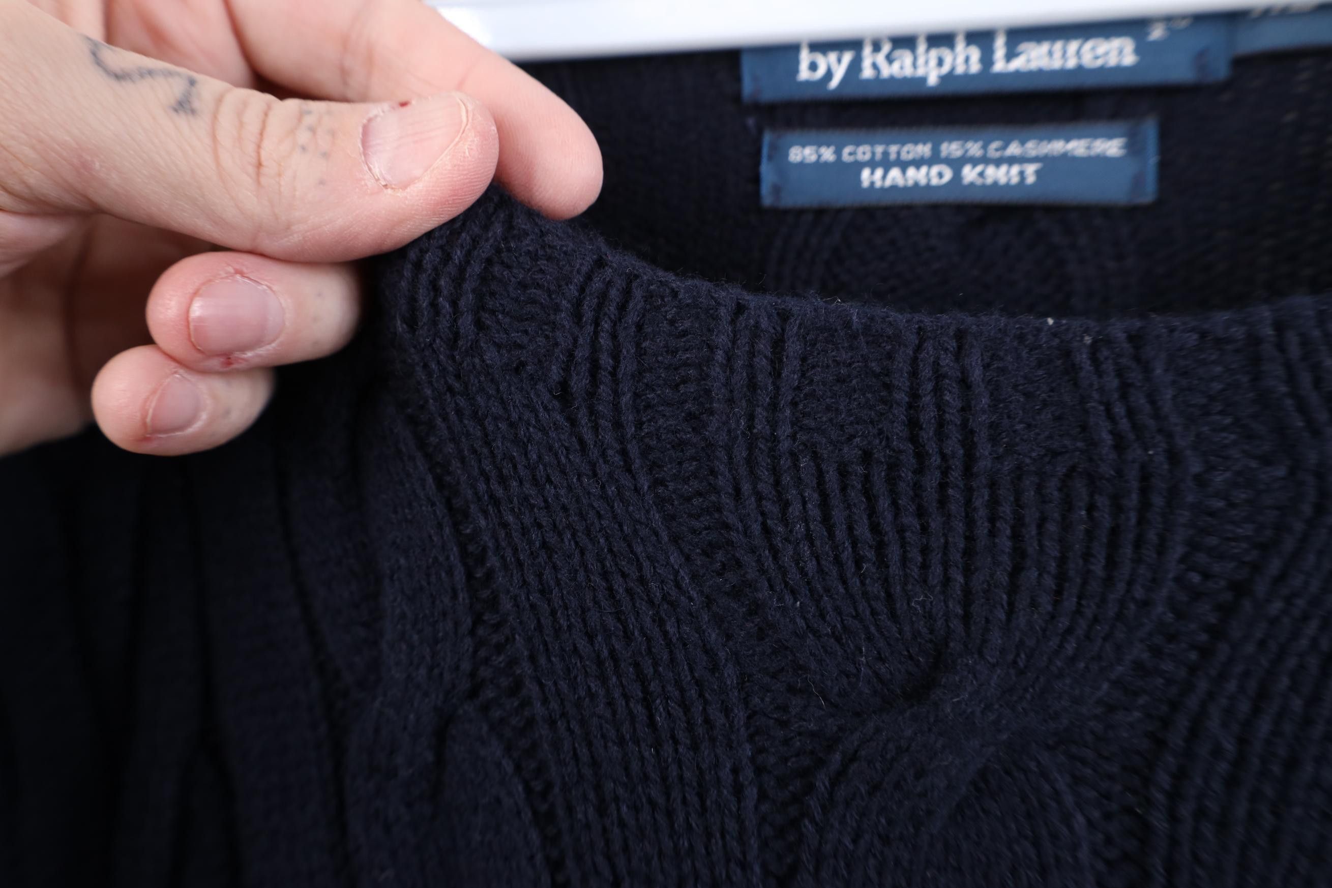 Polo Ralph Lauren Vintage 90s Ralph Lauren Chunky Cable Knit Sweater Blue Size XL / US 12-14 / IT 48-50 - 5 Thumbnail