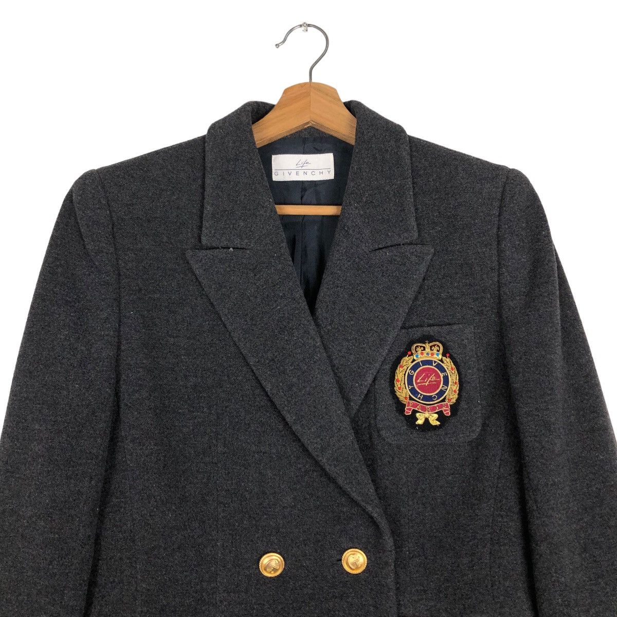 Vintage 🔥Vtg Givenchy Gold Button Wool Double Breast Jacket Coats Size US M / EU 48-50 / 2 - 3 Thumbnail