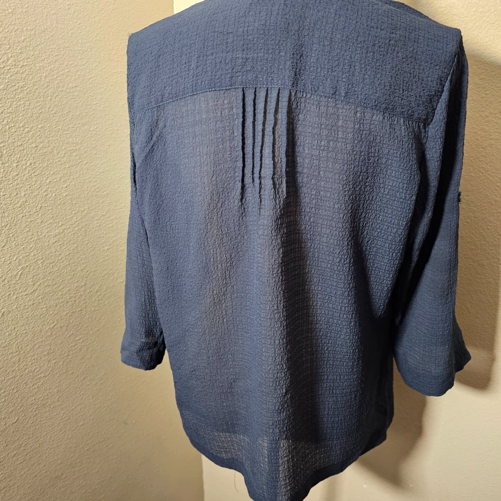 Vintage VINTAGE Koret Shirt Blouse Button-Up Blue Long Sleeve Size M, Women, Regular, 20s-30s, Sheer, Ned? Size M / US 6-8 / IT 42-44 - 4 Thumbnail
