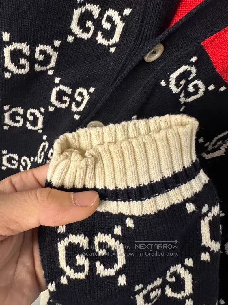 Gucci Gucci Full-print logo stitching striped knitted cardigan c Size S / US 4 / IT 40 - 9 Thumbnail