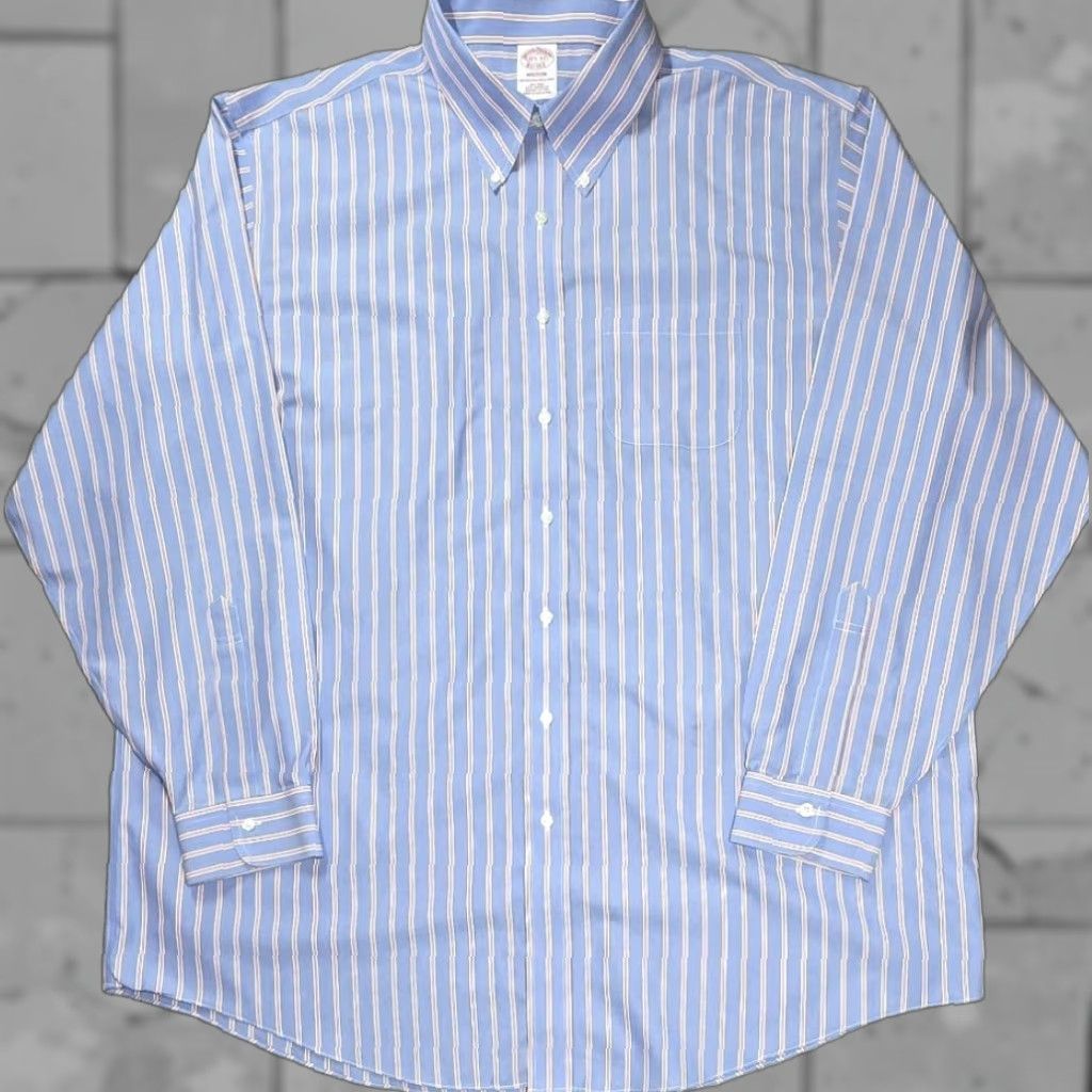 Brooks Brothers BROOKS BROTHERS Men Madison Shirt 18.5-37 Blue Red Stripe Long Sleeve Oxford Shirt Size US XXL / EU 58 / 5 - 1 Thumbnail