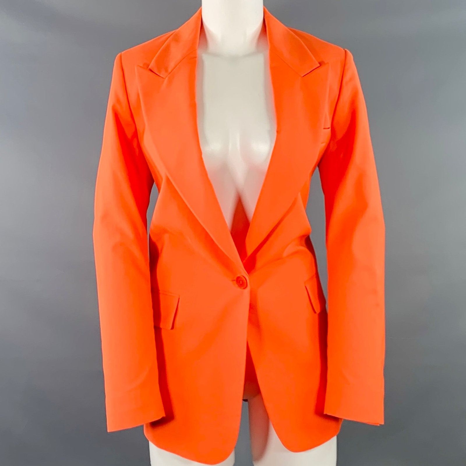 MSGM MSGM Size 6 Orange Wool Peak Lapel Jacket Blazer Size M / US 6-8 / IT 42-44 - 1 Thumbnail