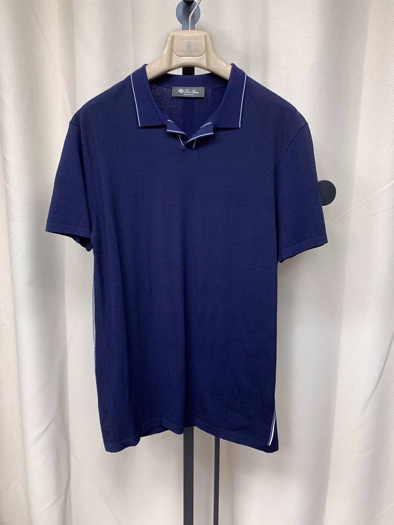Loro Piana LORO PIANA Dark blue white dotted detail linen cotton shor Size US S / EU 44-46 / 1 - 2 Thumbnail