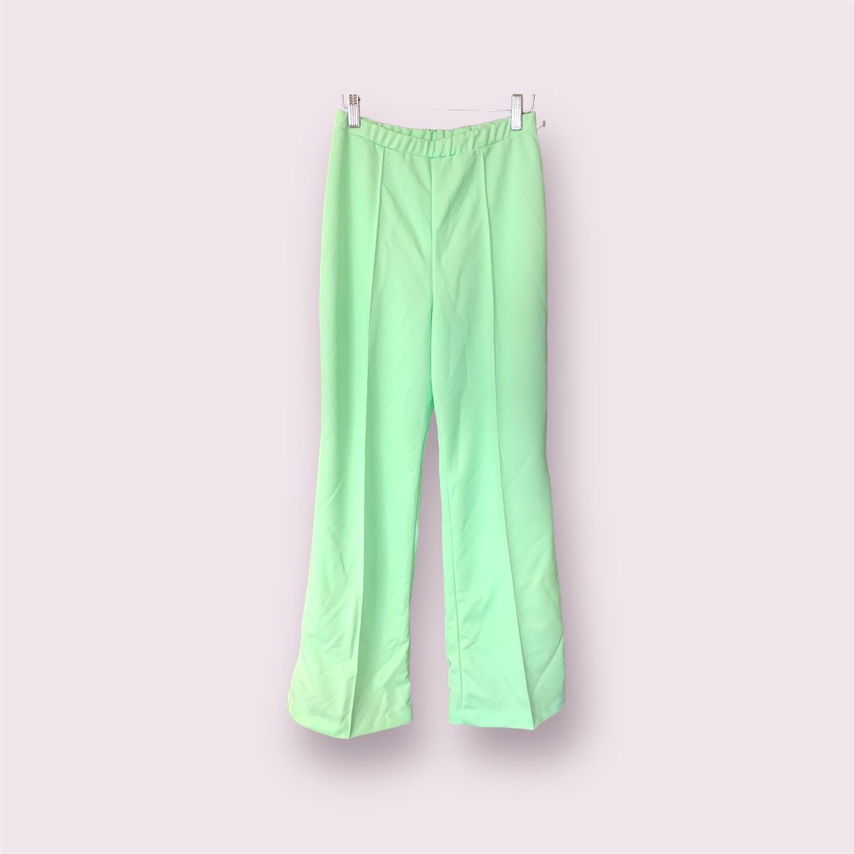 Vintage 70's Turqouise Green Knit Flares fashion