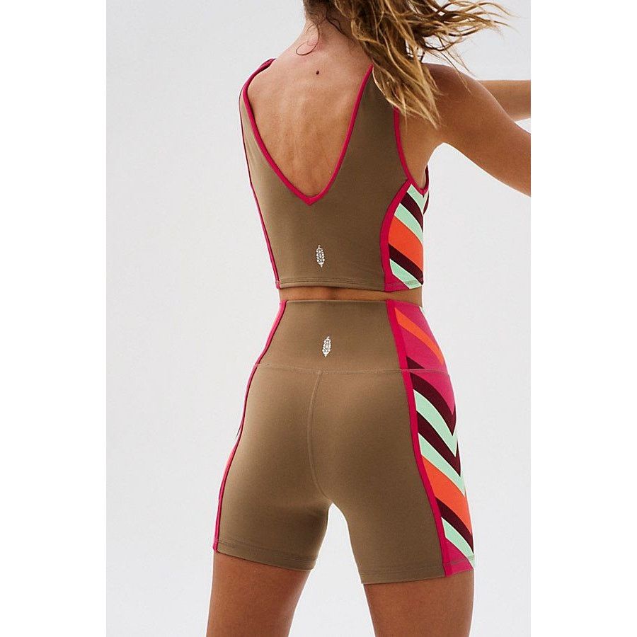 Free People New FP MOVEMENT Never Better Colorblock Bike Shorts $48 Sz S Size 28" / US 6 / IT 42 - 2 Thumbnail