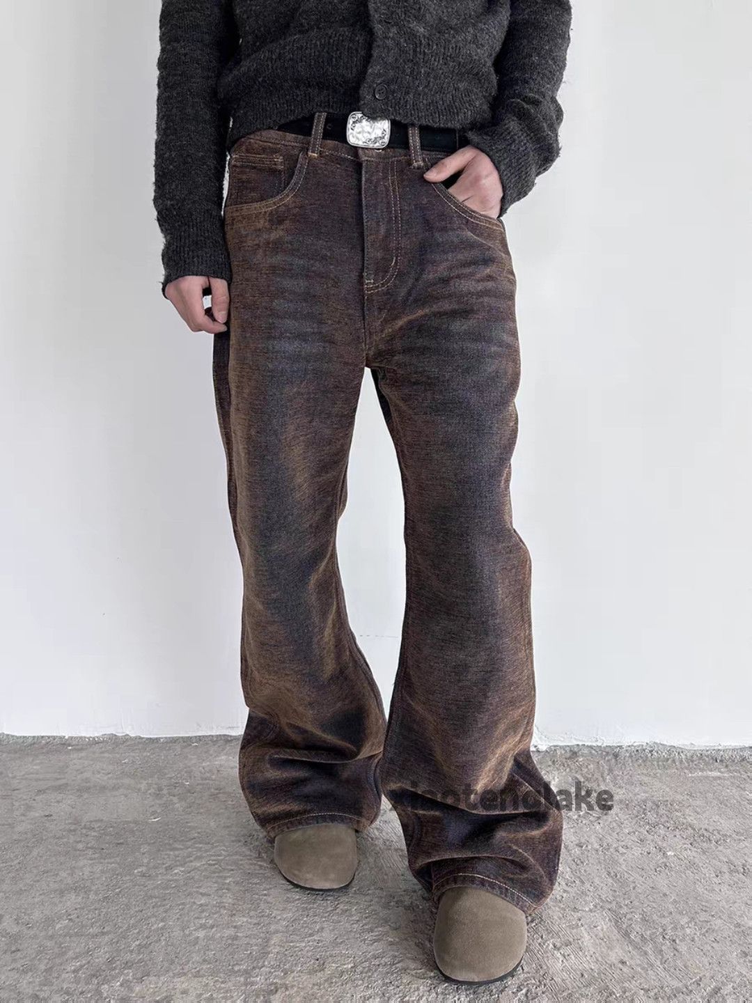 Vintage xtl Utility flock punk grunge bootcut flared rusty pants Size US 34 / EU 50 - 1 Thumbnail