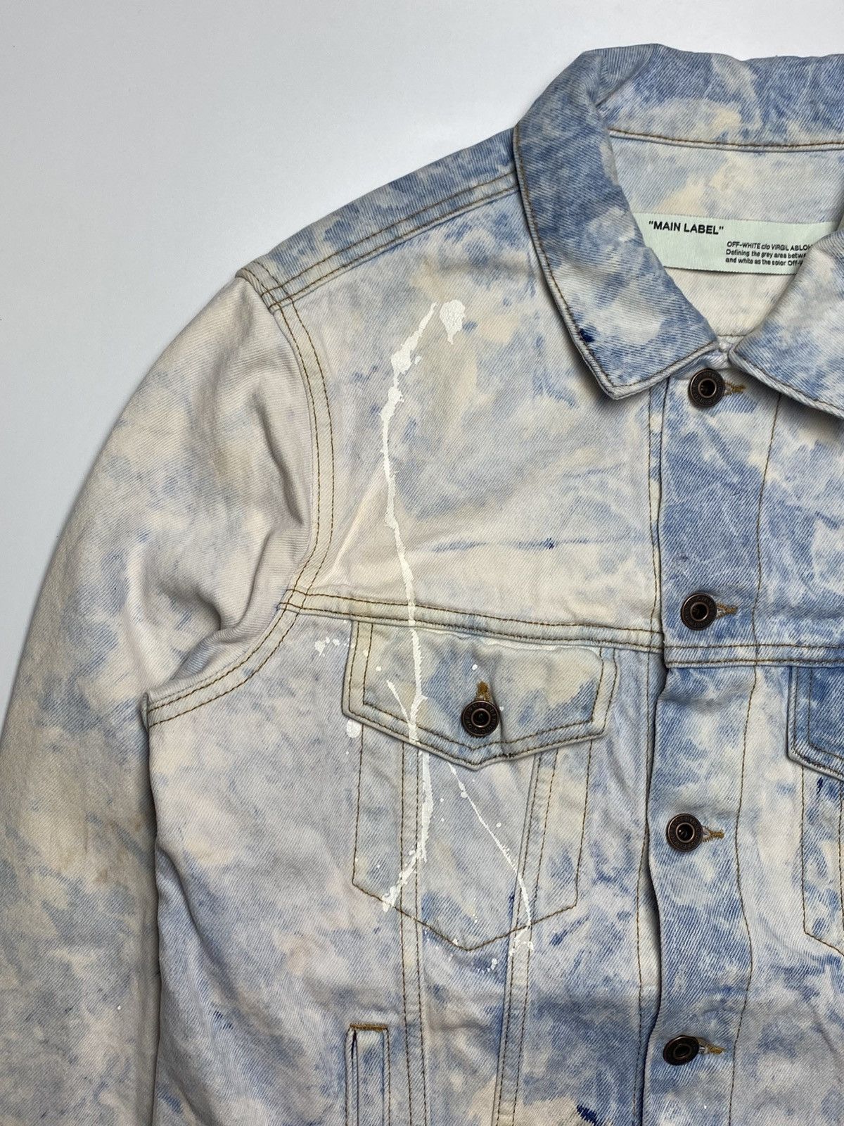 Off-White Off White - Extreme Bleached Arrows Denim Jacket Size US M / EU 48-50 / 2 - 10 Thumbnail