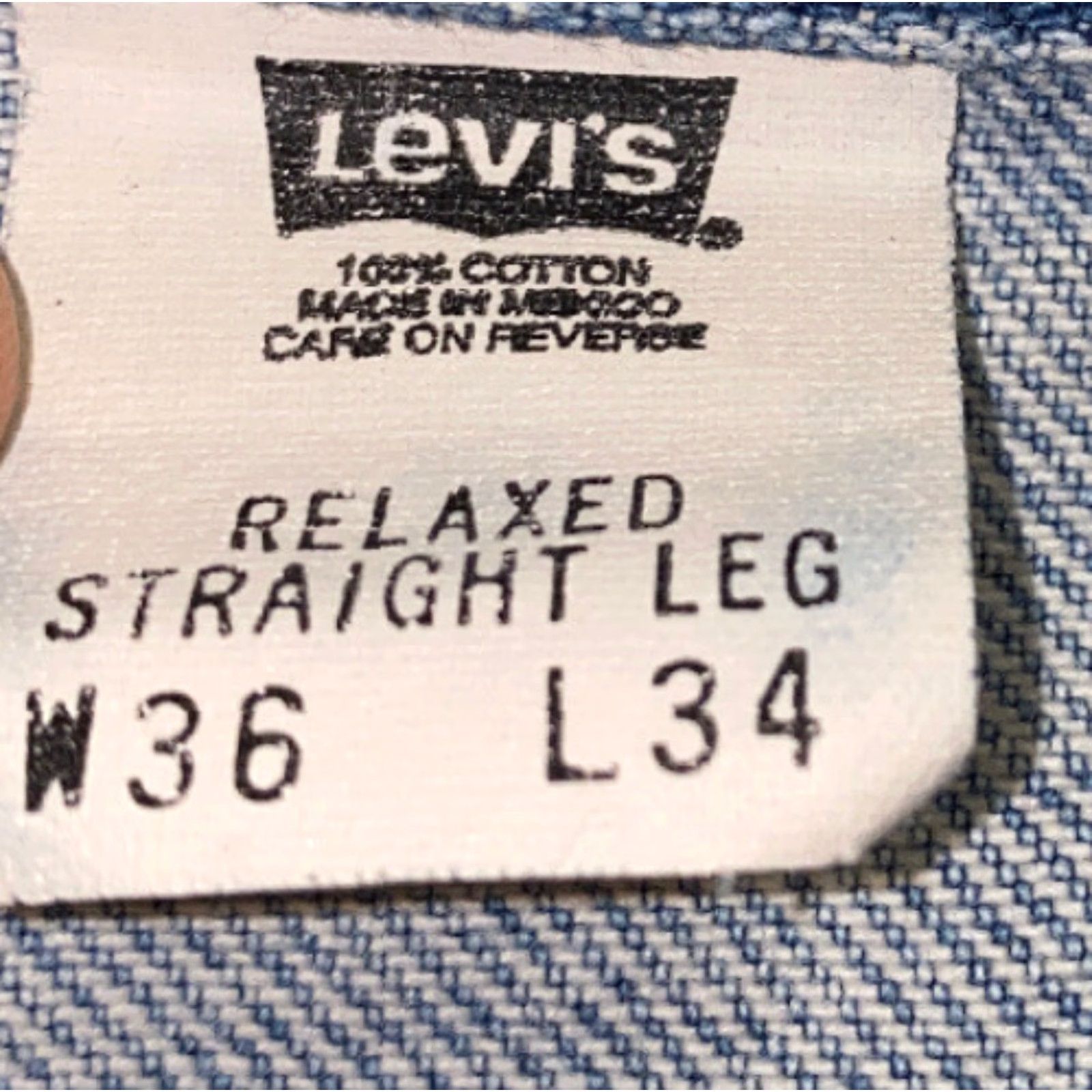Levi's VINTAGE Levi’s Jeans Men 36 x 34 Blue Denim Relaxed Straight Leg Cotton Button Closure Straight Leg Denim Jeans Mens Regular Inseam 34 Vintage Size US 36 / EU 52 - 7 Thumbnail