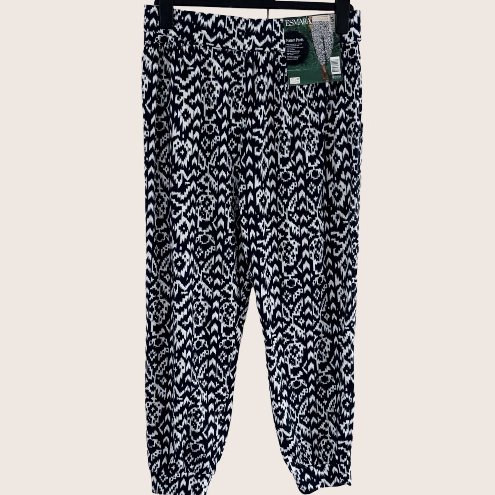 HARE ESMARA Pants Womens Small UK 10/12 Harem Trousers Size Navy White New With Tags BNWT Size 32" / US 10 / IT 46 - 1 Thumbnail