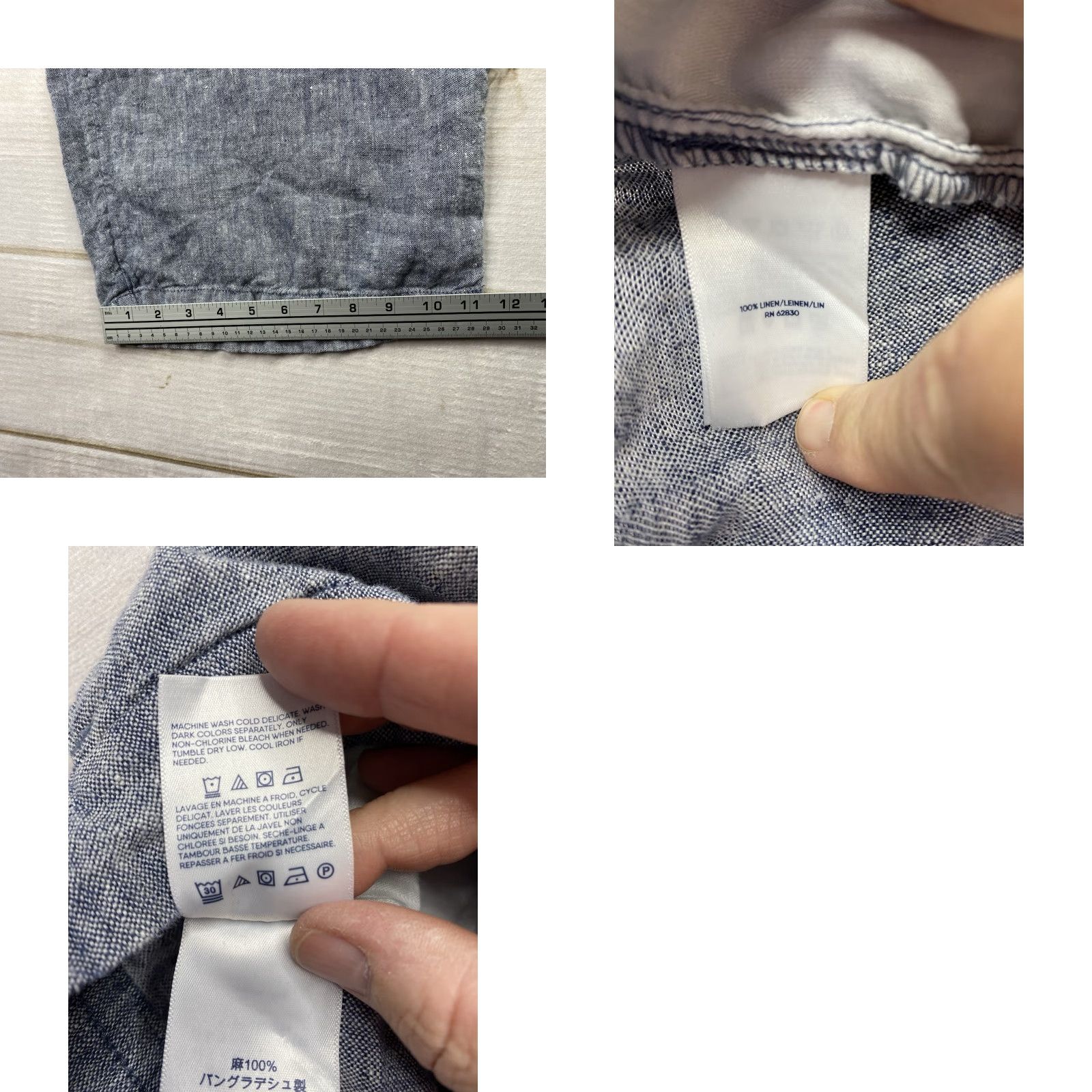 Lands' End VINTAGE Lands' End Linen Pants Womens 20W Blue Pull On Wide-Leg Capri Beach Cruise Size 42" / US 20 - 8 Thumbnail