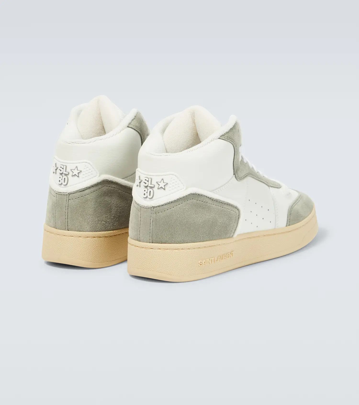 Saint Laurent Paris o1s1wg111024 SI/80 Hi-Top Sneakers Leather Suede Multicolor Size US 5.5 / IT 35.5 - 5 Thumbnail
