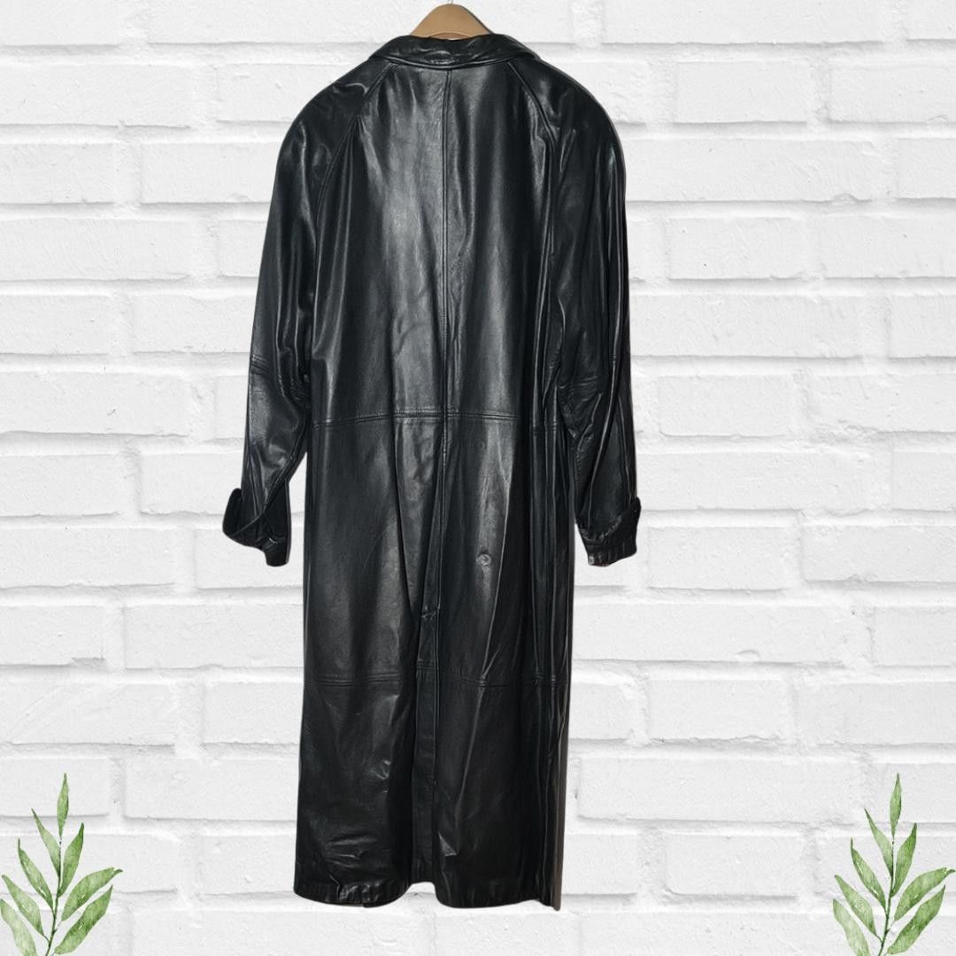Tannery West Tannery West Women's Vintage Black Leather Overcoat Size L Size L / US 10 / IT 46 - 4 Thumbnail