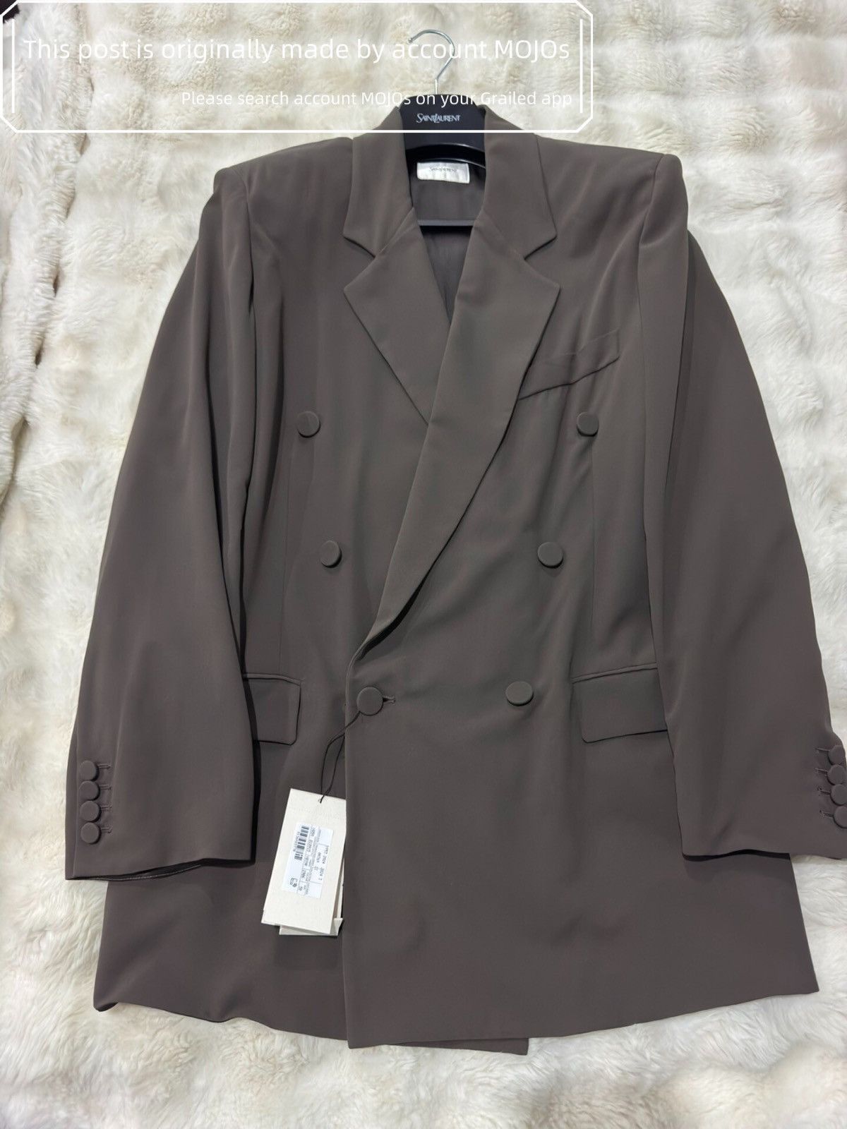 Sz 50 Saint Laurent Paris 24aw Silk Brown Blazer Mojos44, Men's