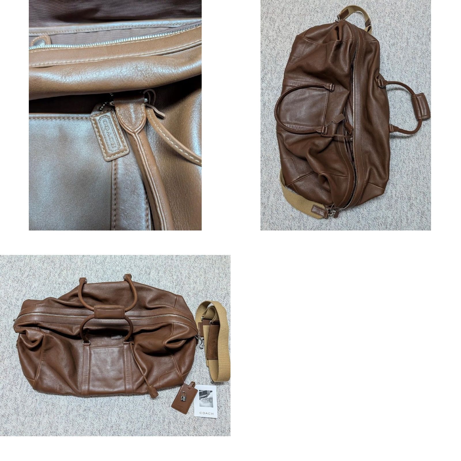 Coach Coach Brown Cowhide Leather Duffle Bag 24" Shoulder Tote K3S-5409 travel Size ONE SIZE - 11 Thumbnail