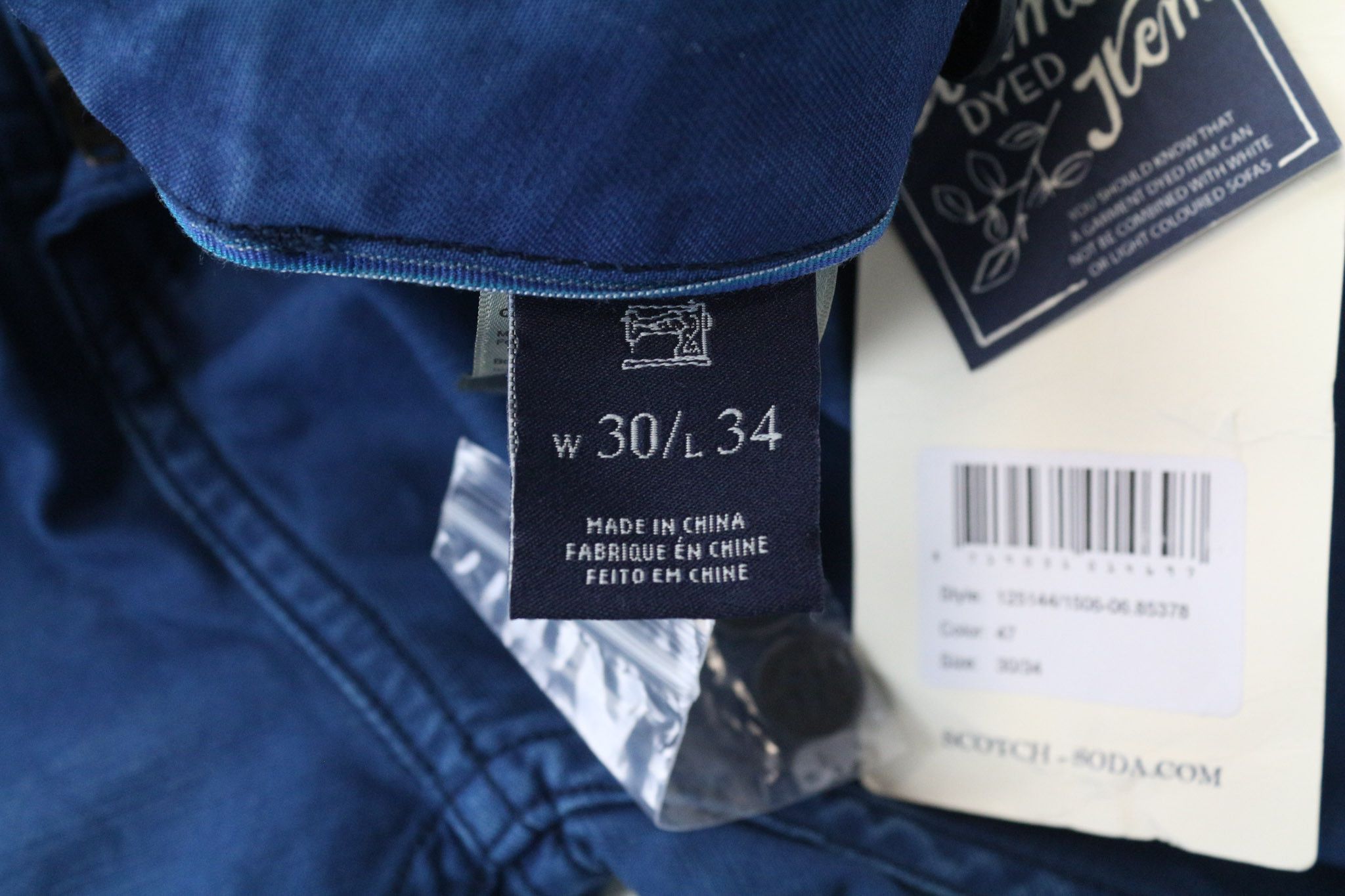 Scotch & Soda THEON W30/L34 Blue Loose Taper Chino Trousers 76088 Size US 30 / EU 46 - 6 Thumbnail