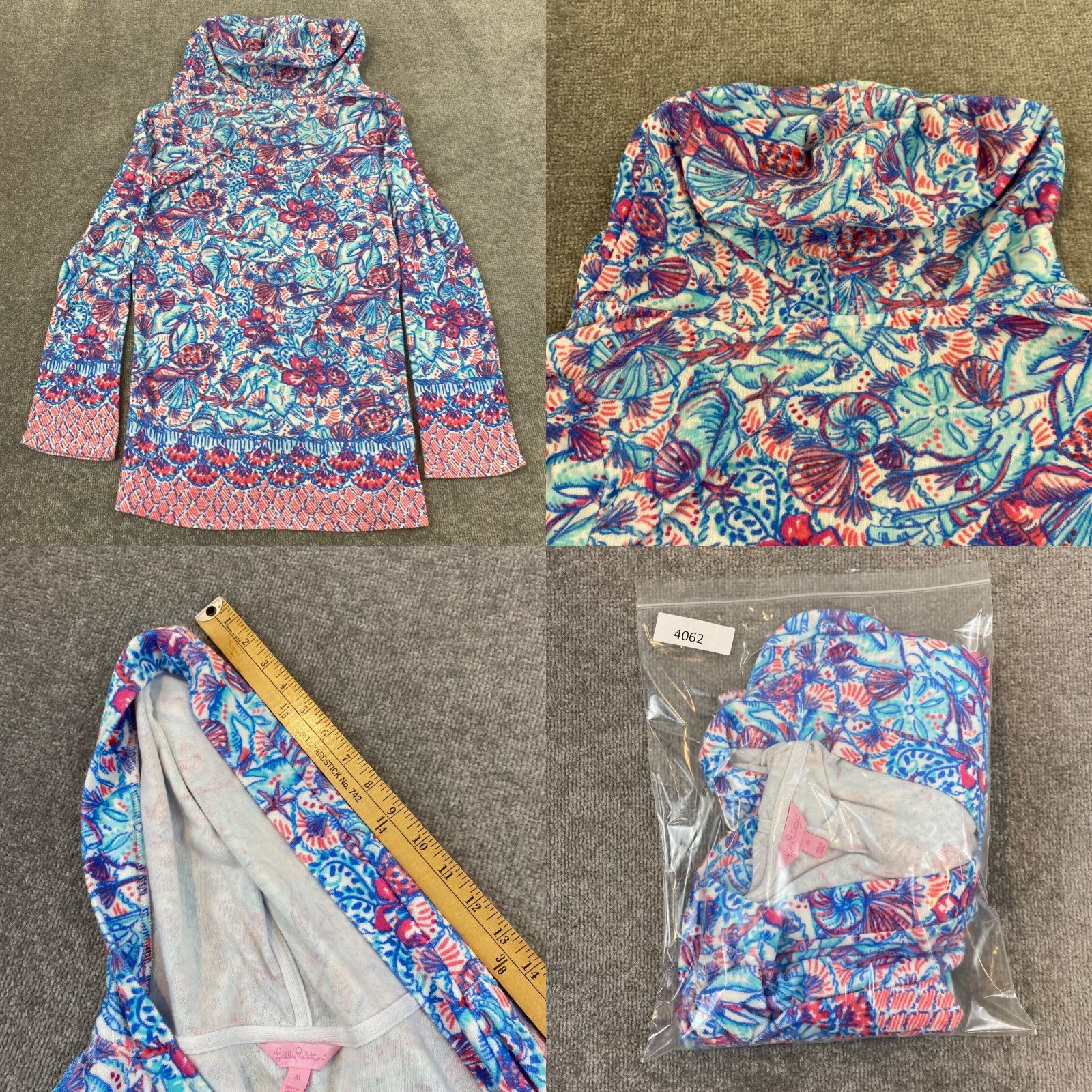 Lilly Pulitzer Lilly Pulitzer Hoodie Womens Medium Multicolor Floral Beach Deep V-Neck Pullover Size M / US 6-8 / IT 42-44 - 8 Thumbnail
