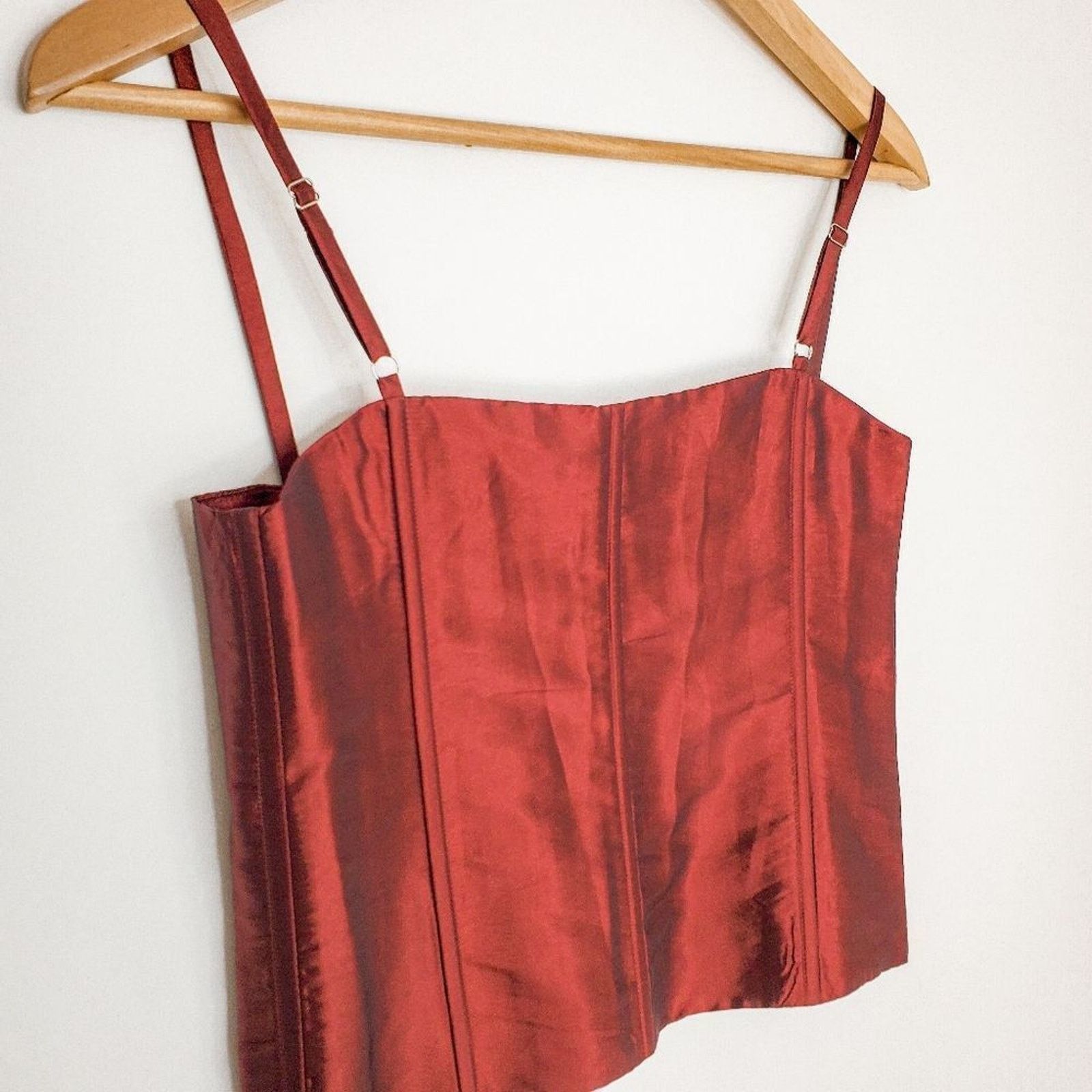 UNIF UNIF Red Wine Pebble Flat Front Corset Bustier Boned Top S Size S / US 4 / IT 40 - 3 Thumbnail
