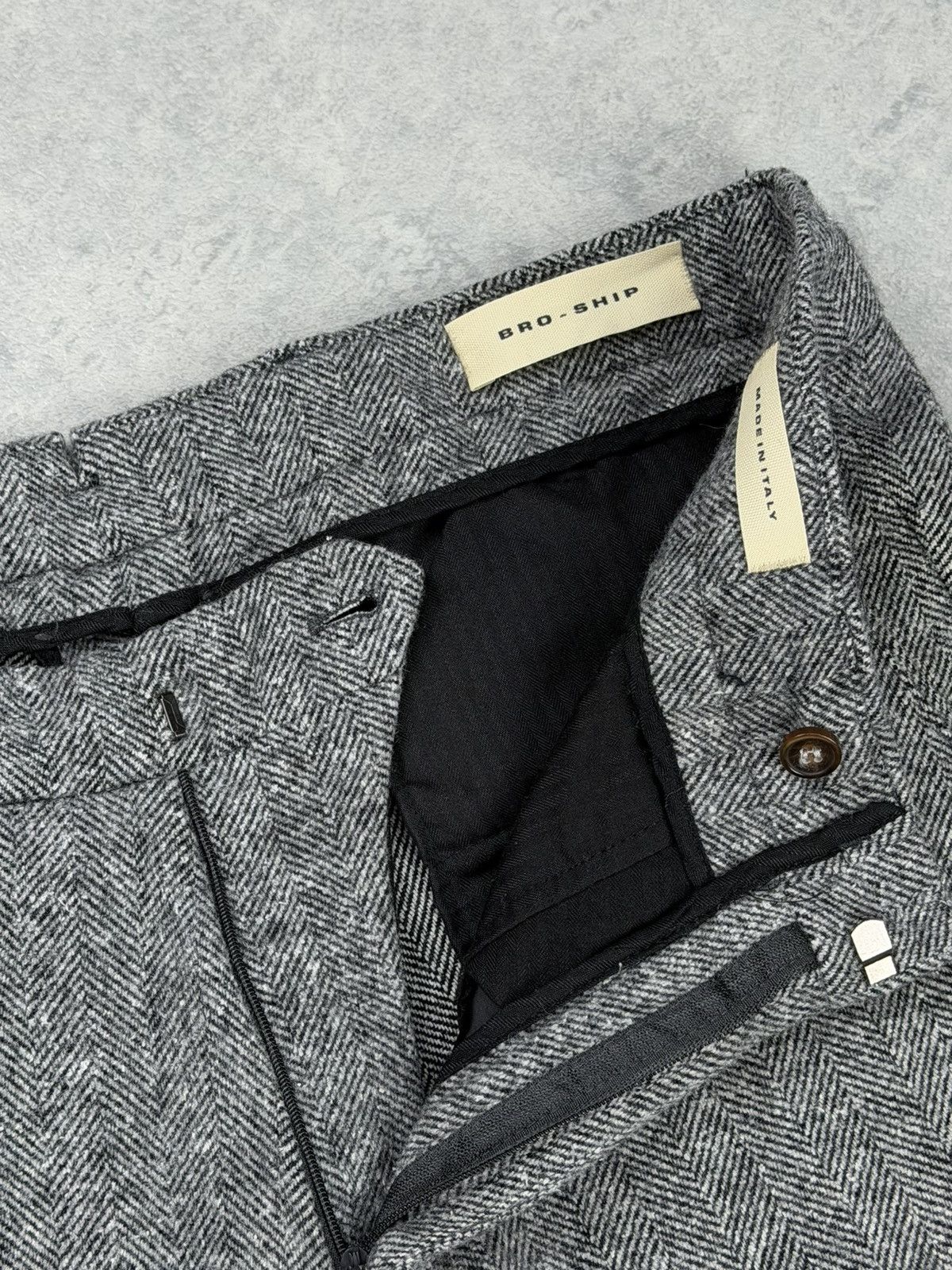 Other BRO-SHIP Wool/Cotton Pants Size 34 EU 50 Grey Herringbone Size US 34 / EU 50 - 5 Thumbnail