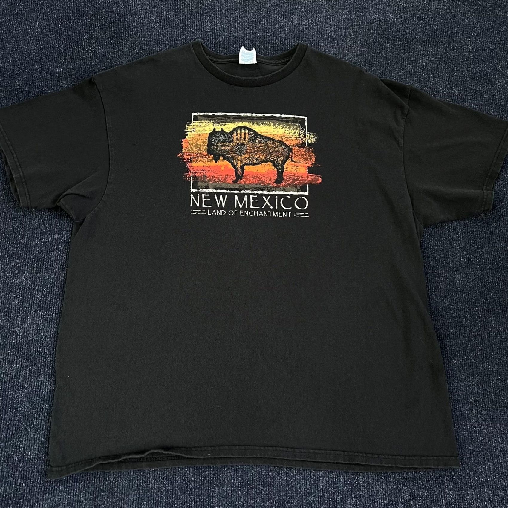Delta Delta Pro Weight New Mexico Land Of Enchantment Tee Mens 2XL Black T-Shirt Short Sleeve Crew Neck Graphic Print Bison Canvas Shirt Size US XXL / EU 58 / 5 - 2 Thumbnail