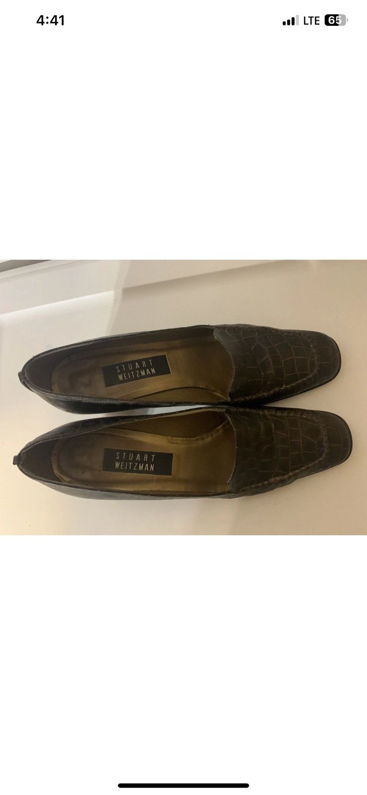Stuart Weitzman Stuart weitzman womens sz 8.5AA croc print chocolate heels Size US 8.5 / IT 38.5 - 8 Thumbnail