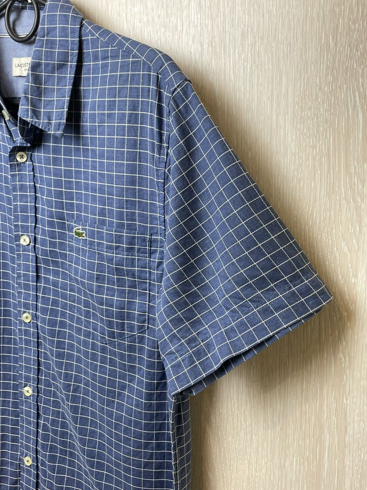 Lacoste Lacoste Shirt Short Sleeve Check Blue Size US M / EU 48-50 / 2 - 3 Thumbnail