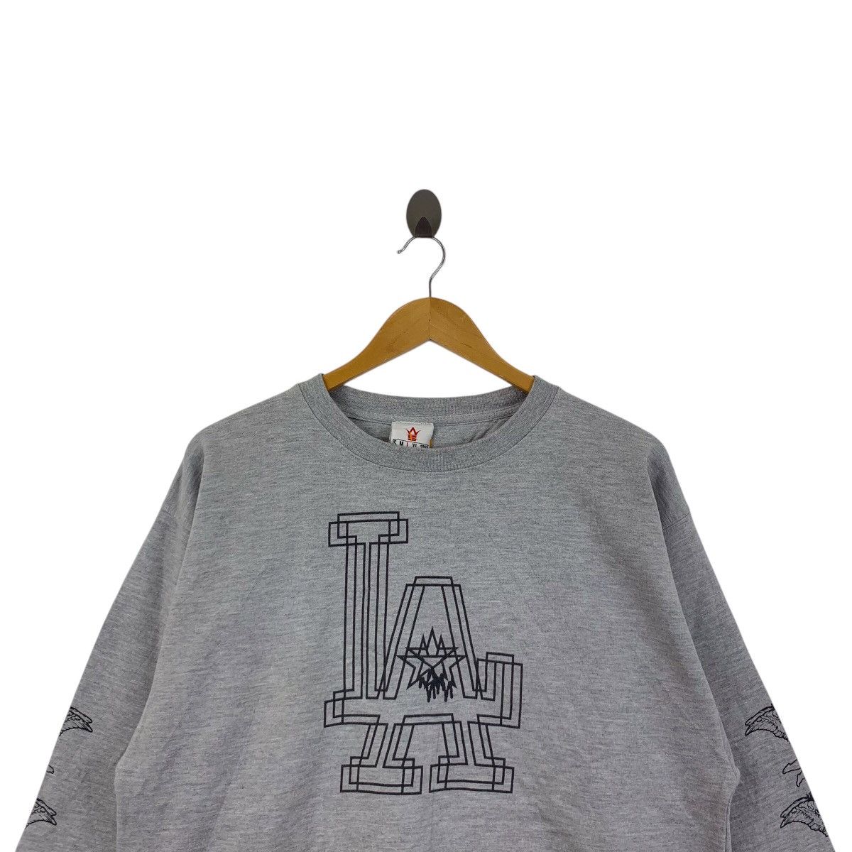 Vintage Vintage 90s LA DODGERS USA Logo Print Grey Sweatshirt Size US L / EU 52-54 / 3 - 2 Thumbnail