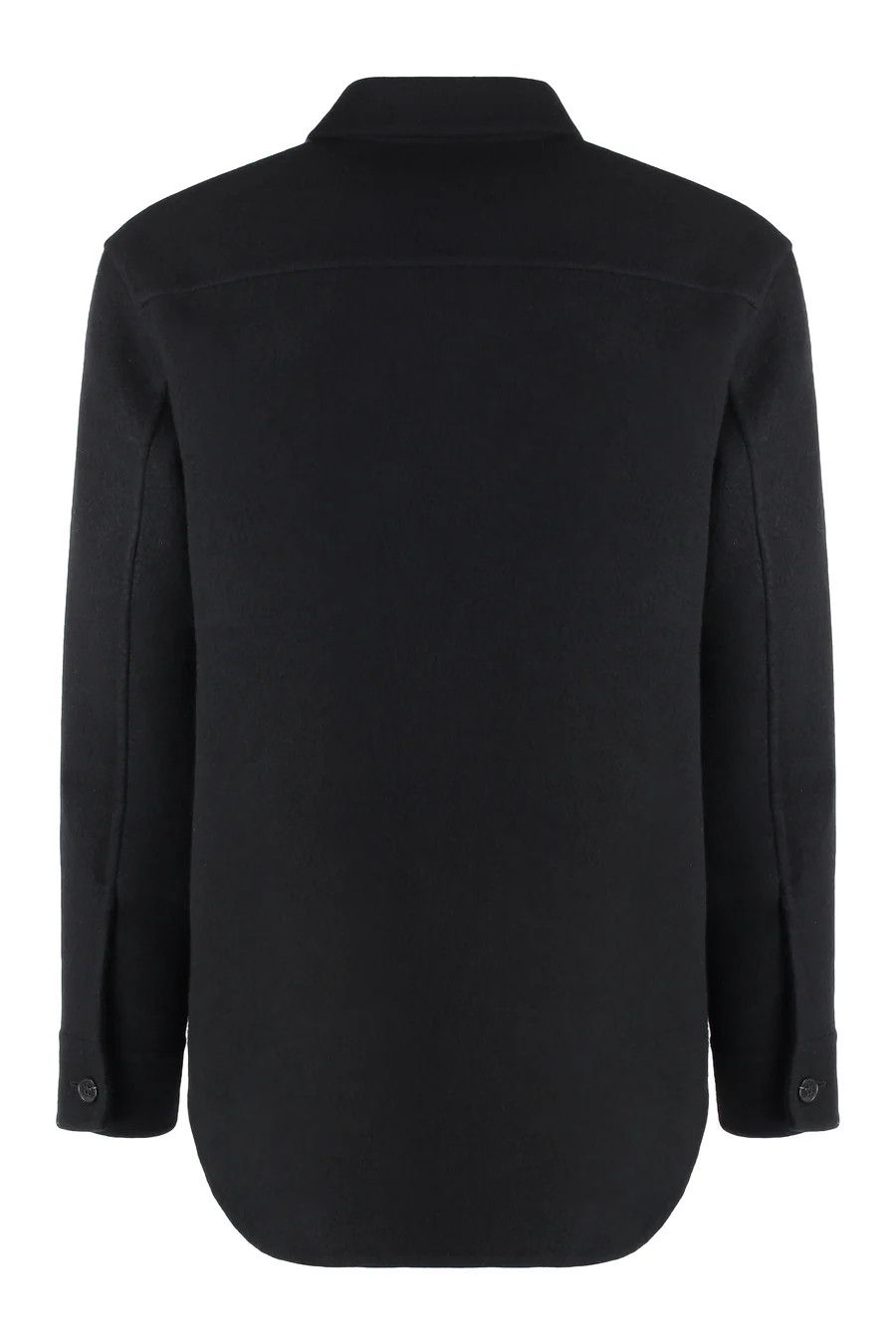 Jil Sander o1mle0724 Virgin Wool Overshirts in Black Size US M / EU 48-50 / 2 - 2 Thumbnail