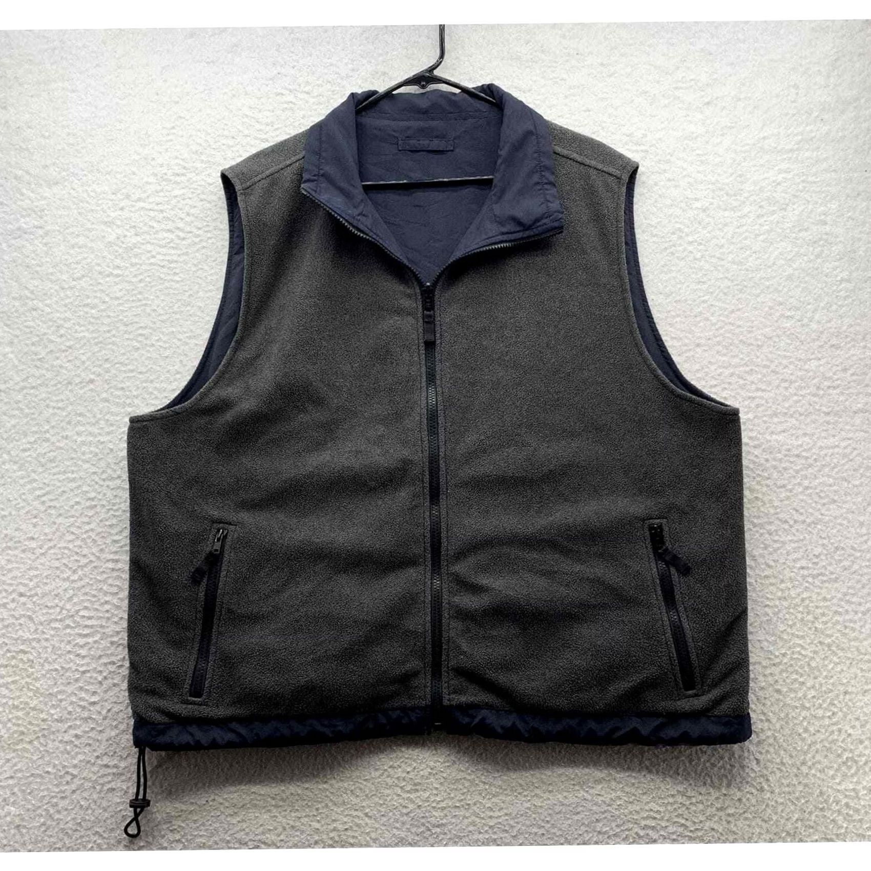 Eddie Bauer VINTAGE Eddie Bauer Vest Mens XL Blue Reversible Fleece Soft Shell Outdoors Hike Full Zip Size US XL / EU 56 / 4 - 4 Thumbnail