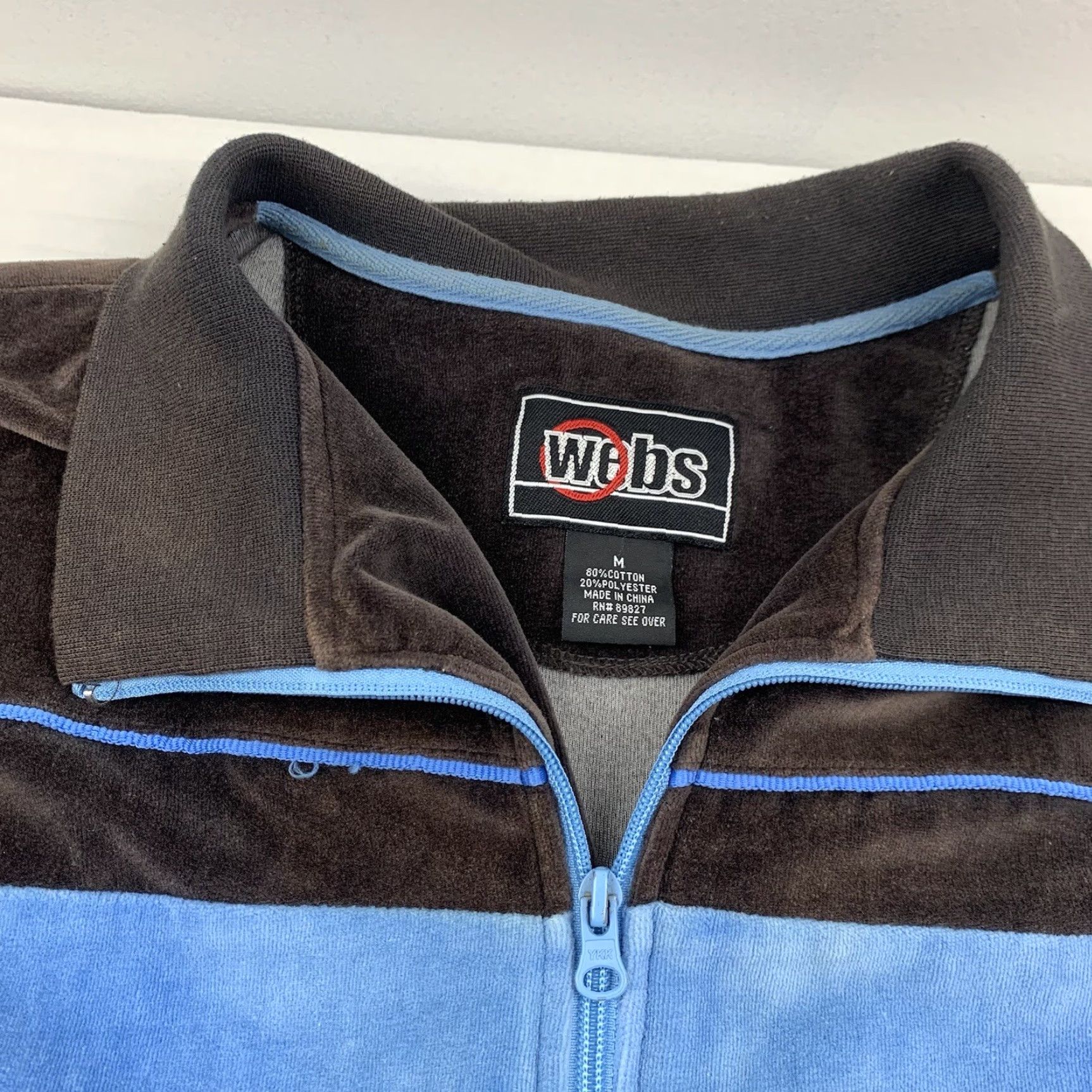 Vintage VINTAGE Webs Jacket Men Adult Medium Brown Blue Grunge Skater Y2K Urban Wear Street Zip Full Zip Size US M / EU 48-50 / 2 - 3 Thumbnail