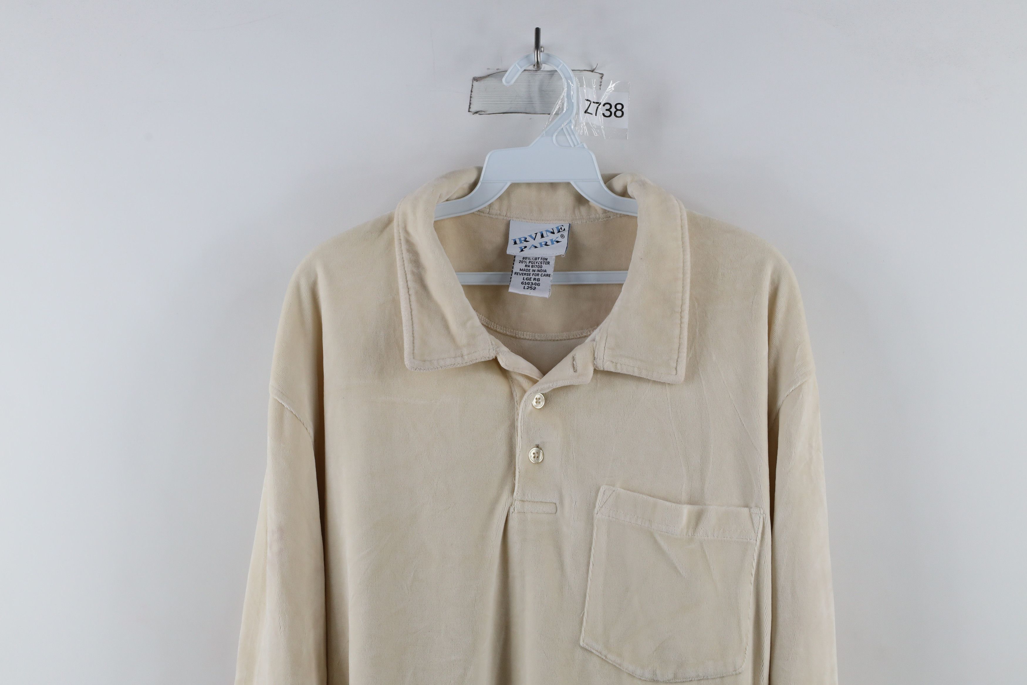 Vintage Vintage 90s Streetwear Collared Pullover Sweater Beige Size US L / EU 52-54 / 3 - 2 Thumbnail