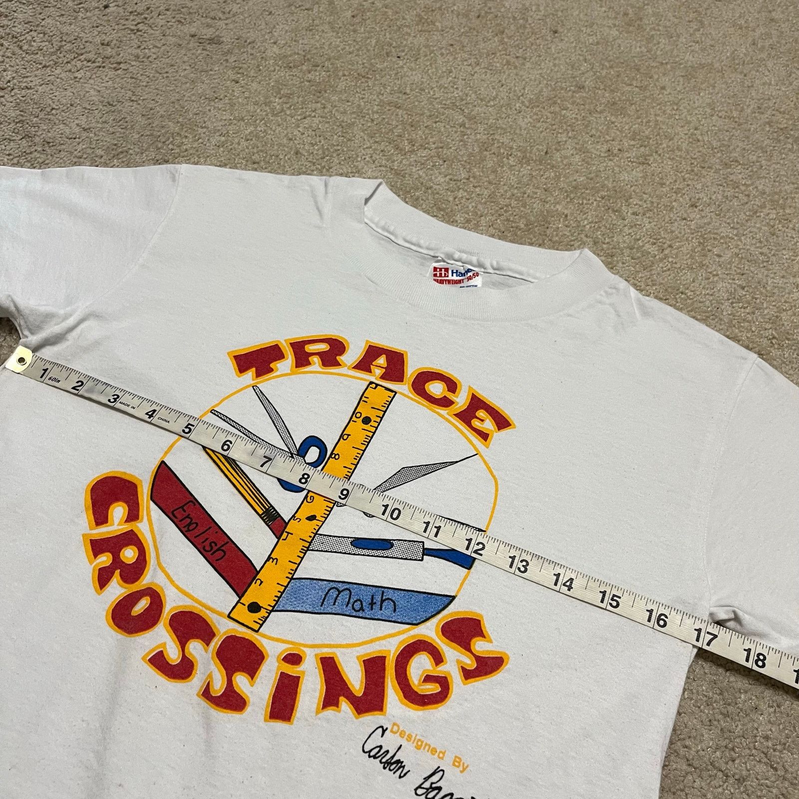 Hanes Vintage Trace Crossings School Math English Graphic Tee Sml Size US S / EU 44-46 / 1 - 5 Thumbnail
