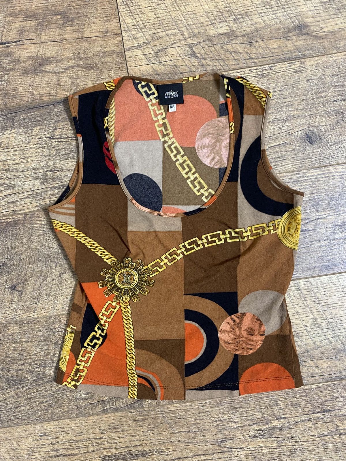 Versace Jeans Couture Versace Jeans Couture Archive Medusa Chain Print Top Size XS Size XS / US 0-2 / IT 36-38 - 1 Thumbnail