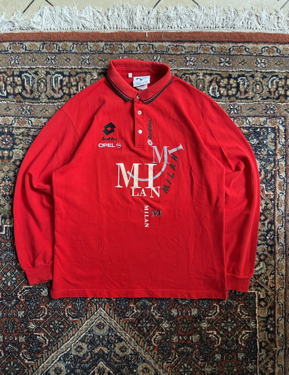 Lotto Sport Vintage AC Milan Lotto Shirt 1992 1993 90s Size US XL / EU 56 / 4 - 1 Thumbnail
