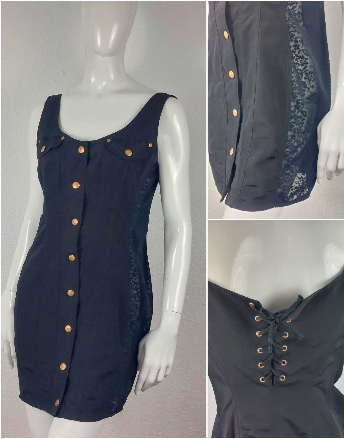 Jean Paul Gaultier Jean Paul Gaultier 80s Net Junior Corset Lace-Up Denim Dress Size S / US 4 / IT 40 - 1 Thumbnail