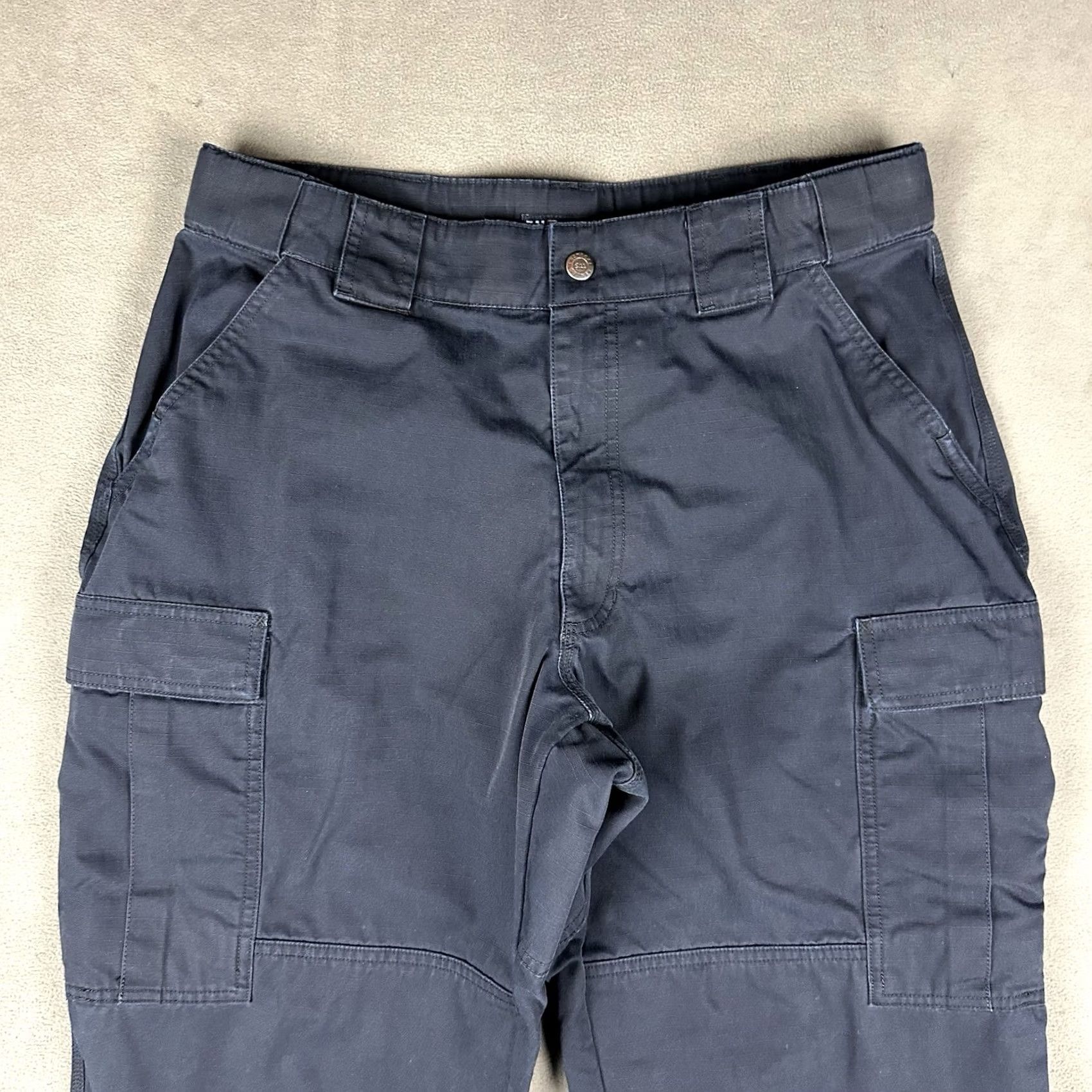 Vintage 5.11 Tactical Pants Men Large Short Blue Ripstop Cargo Pockets USA GUC Size US 33 - 3 Thumbnail