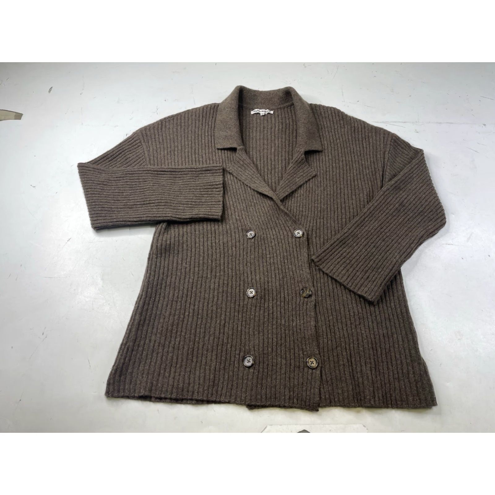 Reformation Reformation Cardigan Sweater Brown S Knitted Cashmere Blend Collared Long Sleeve Button Women Regular Knit Vintage: No Size S / US 4 / IT 40 - 2 Thumbnail