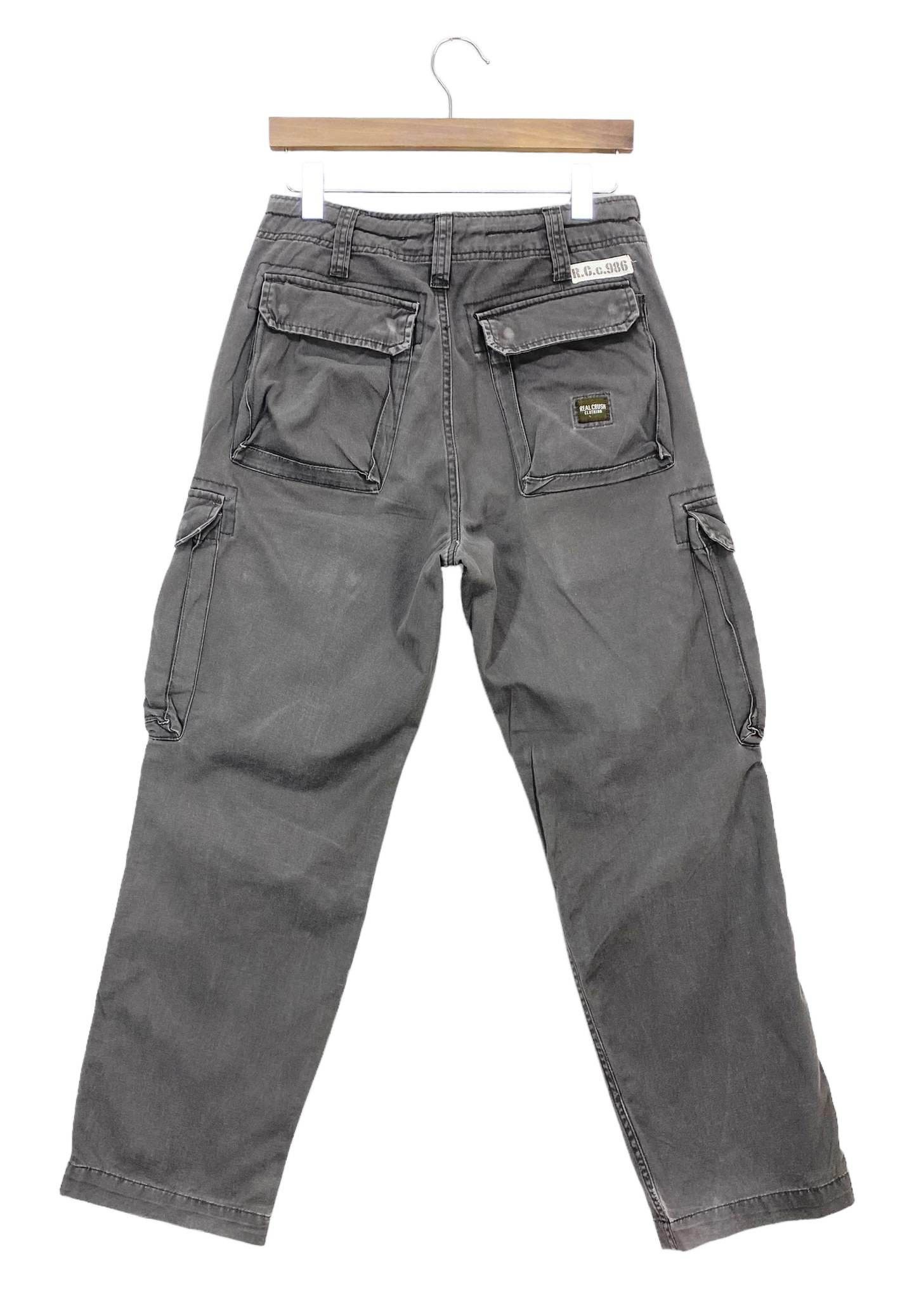 image of Uniqlo Real Crush Cargo Pants Military Distressed Multipocket Pants in Grey, Men's (Size 30)