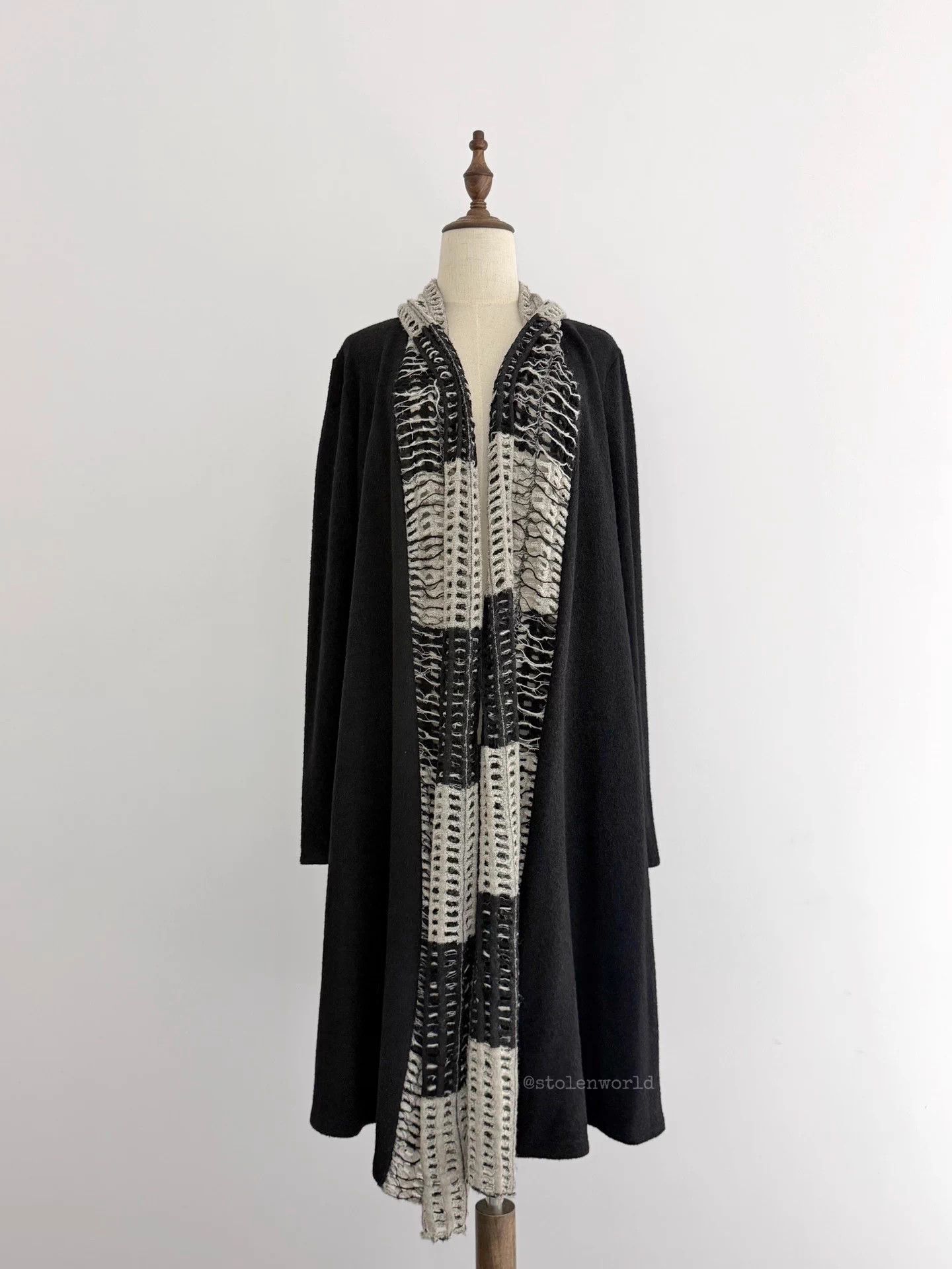 Limi Feu Limi feu gray black spliced lace wool cardigan S Size S / US 4 / IT 40 - 1 Thumbnail