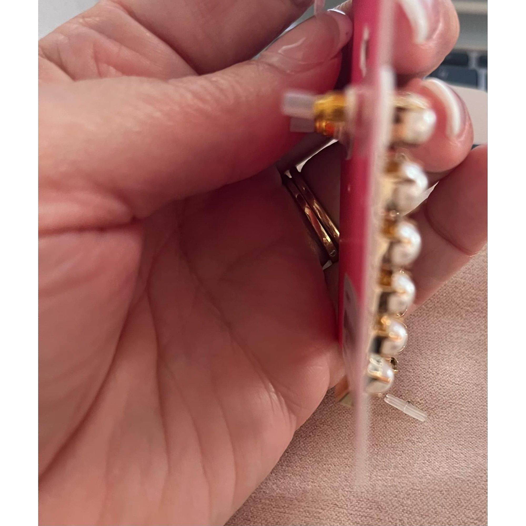 Isaac Mizrahi Isaac Mizrahi Pearl and Rhinestone Crystal Drop Dangle Fashi Size ONE SIZE - 2 Thumbnail