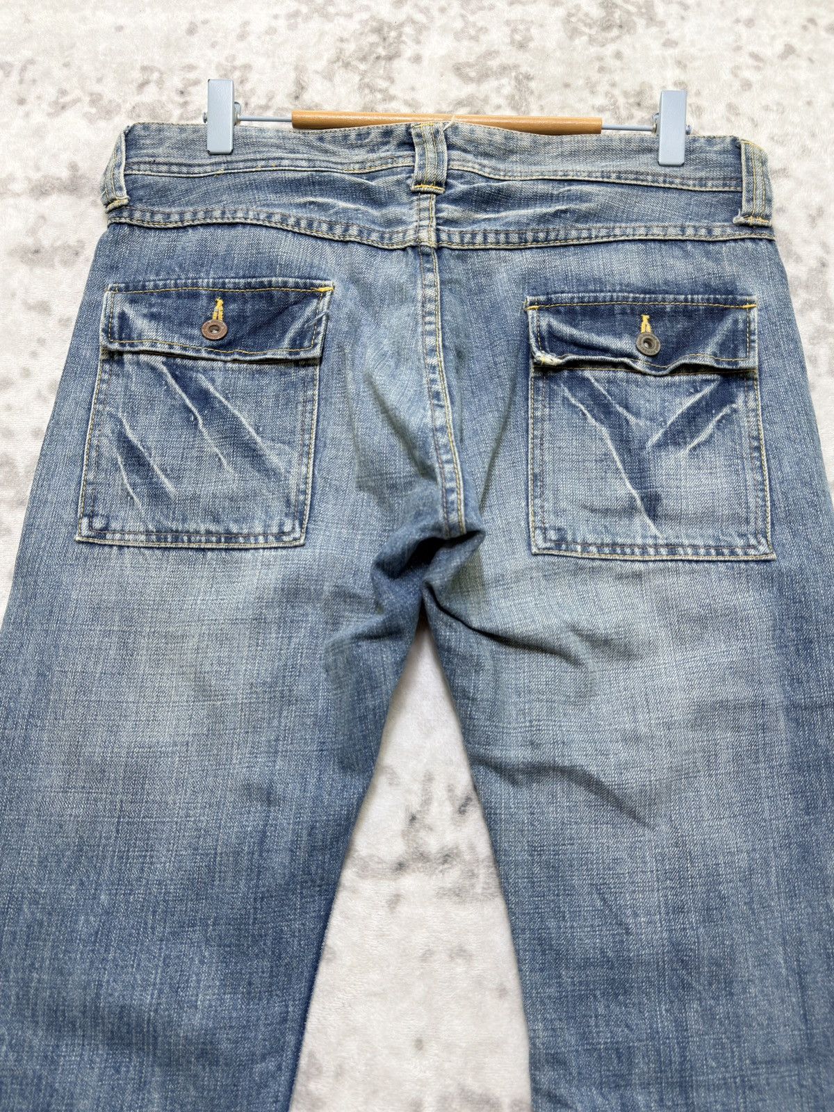 Hysteric Glamour Vintage Back Number Bush Pants Light Wash Straight Leg Denim Size US 32 / EU 48 - 9 Thumbnail