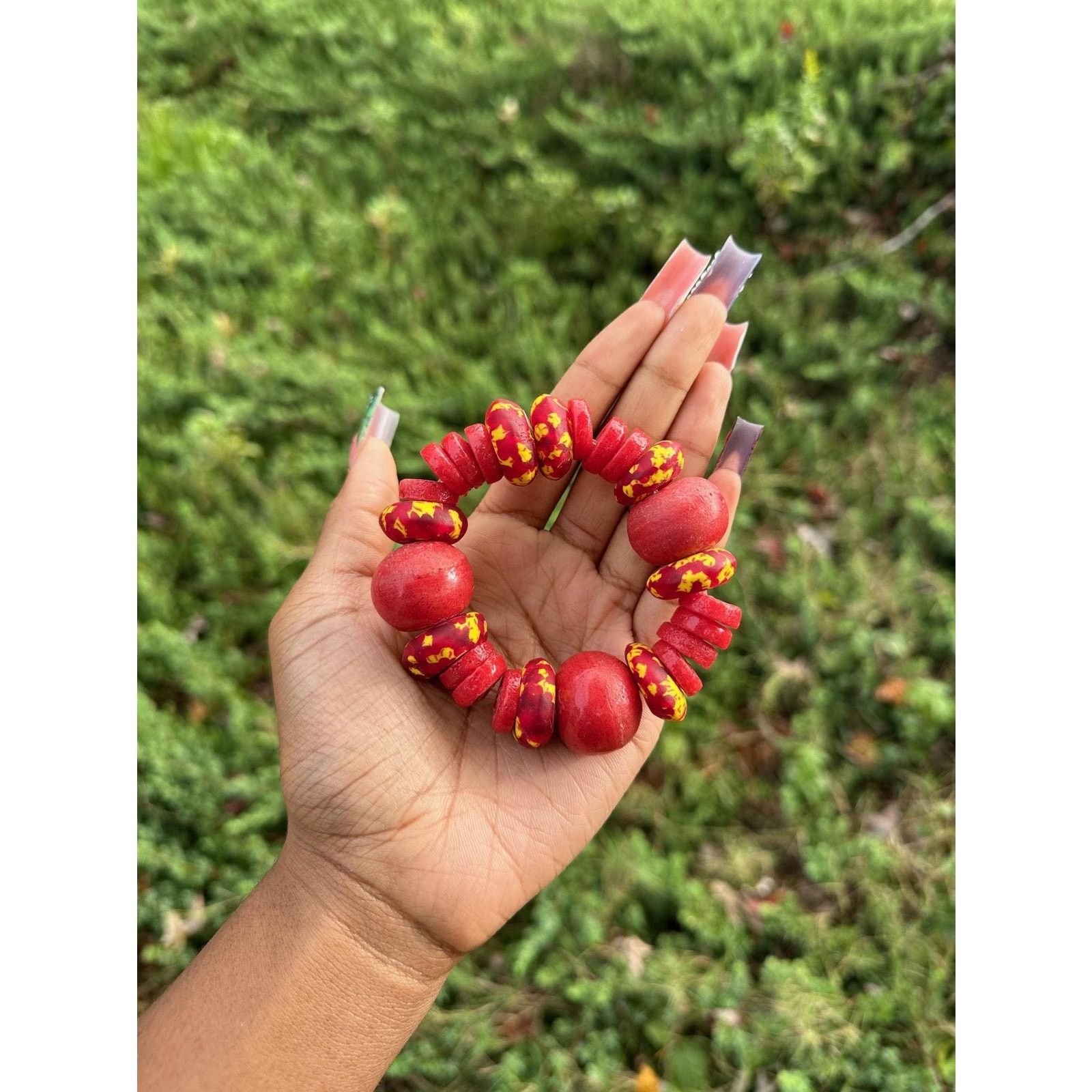 Other XL beaded pattern people bracelets - African krobo beads Size ONE SIZE - 3 Thumbnail