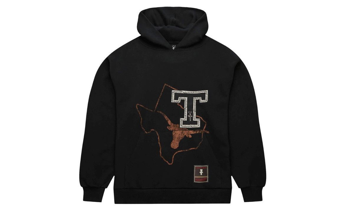 image of Mitchell Ness x Travis Scott Mitchell & Ness Texas Longhorns Hoodie in Black, Men's (Size 2XL)