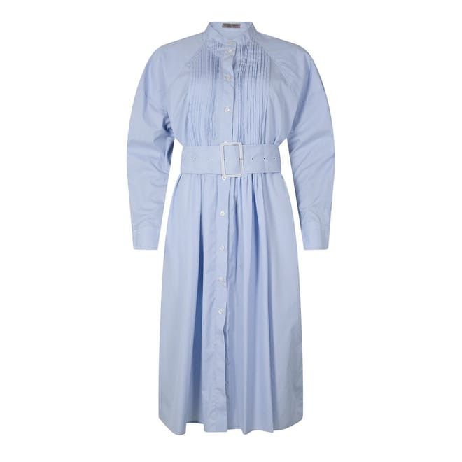 Bottega Veneta Bottega Veneta Collared Neck Midi Shirtdress in Blue Size S / US 4 / IT 40 - 1 Thumbnail